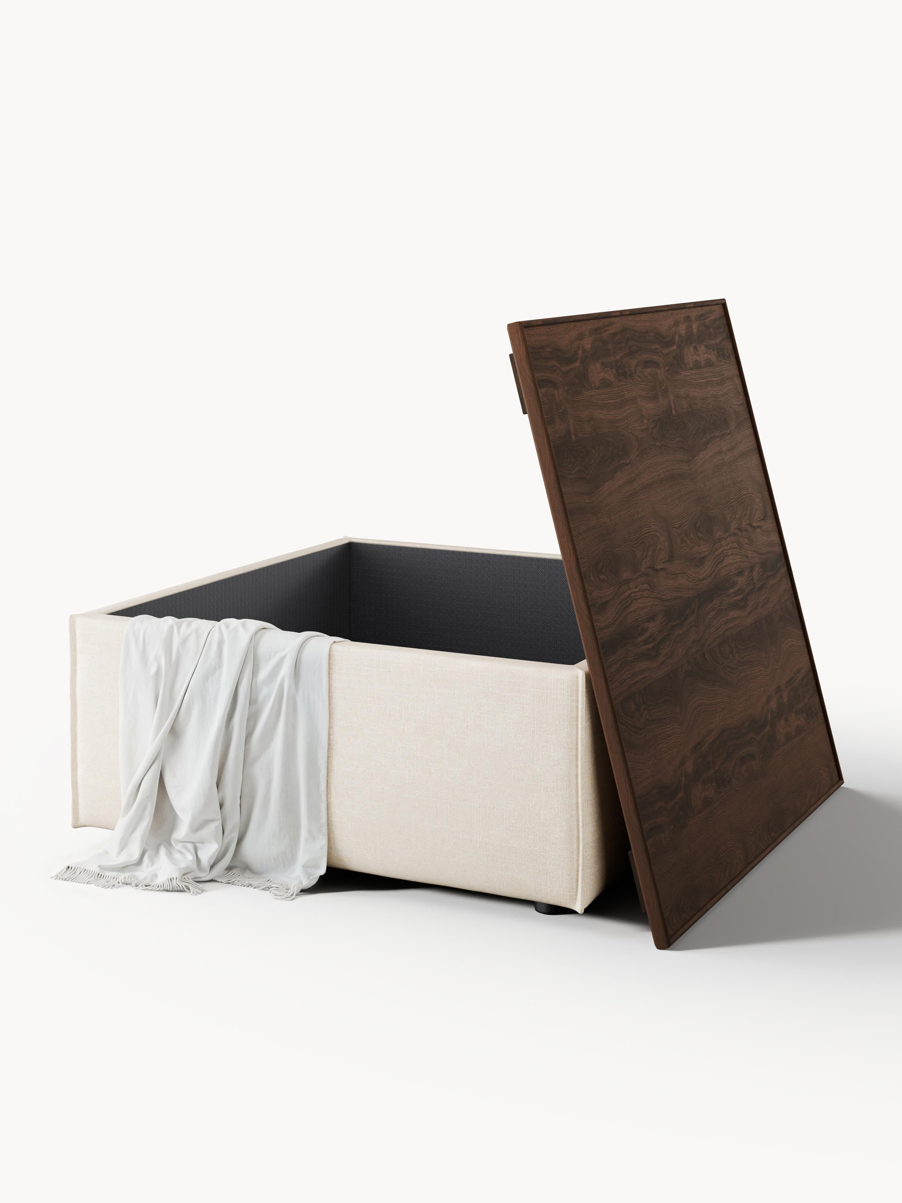 Sofa-Hocker Lennon aus Leinen-Mix mit Stauraum