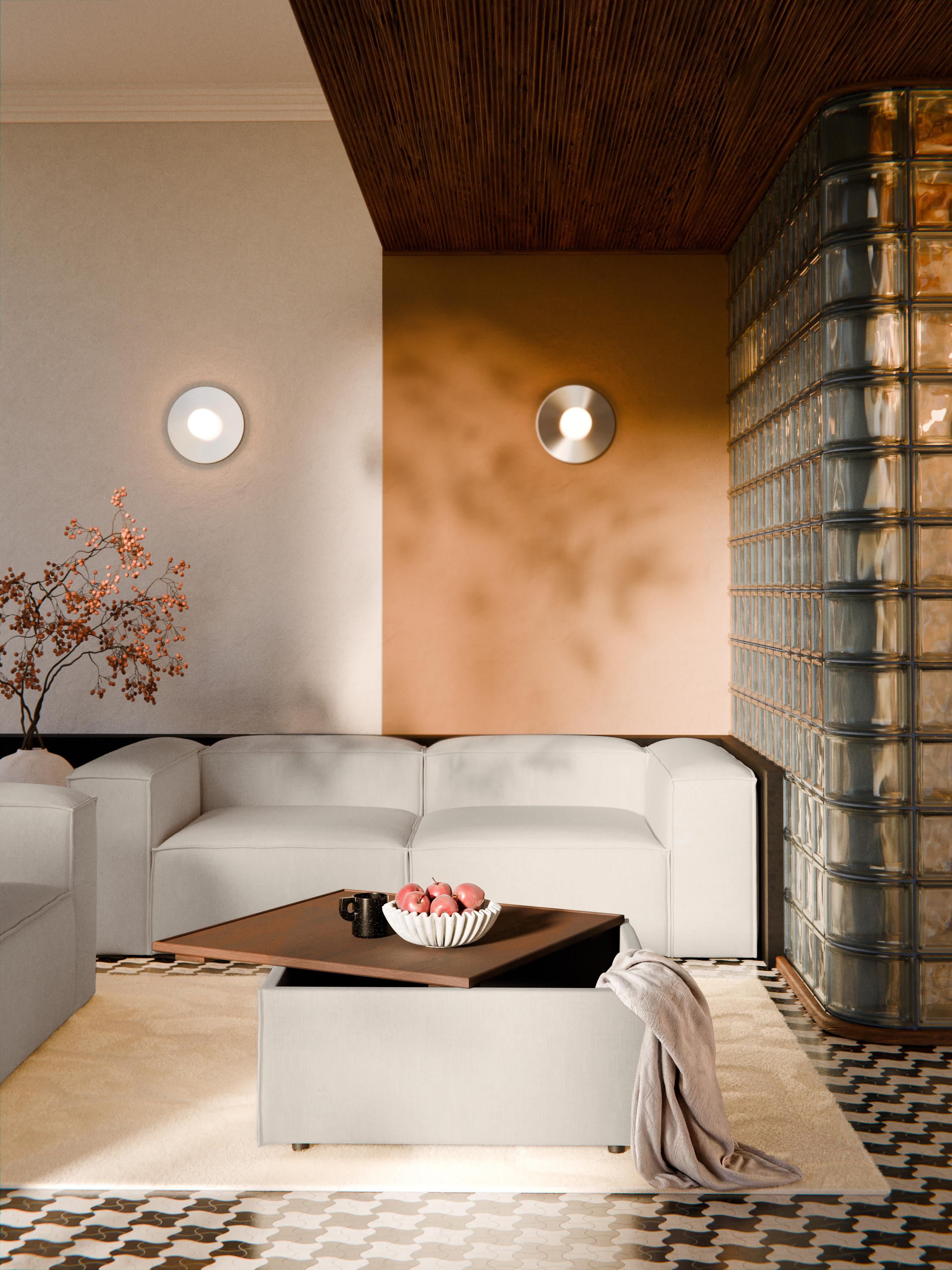 Sofa-Hocker Lennon aus Leinen-Mix mit Stauraum
