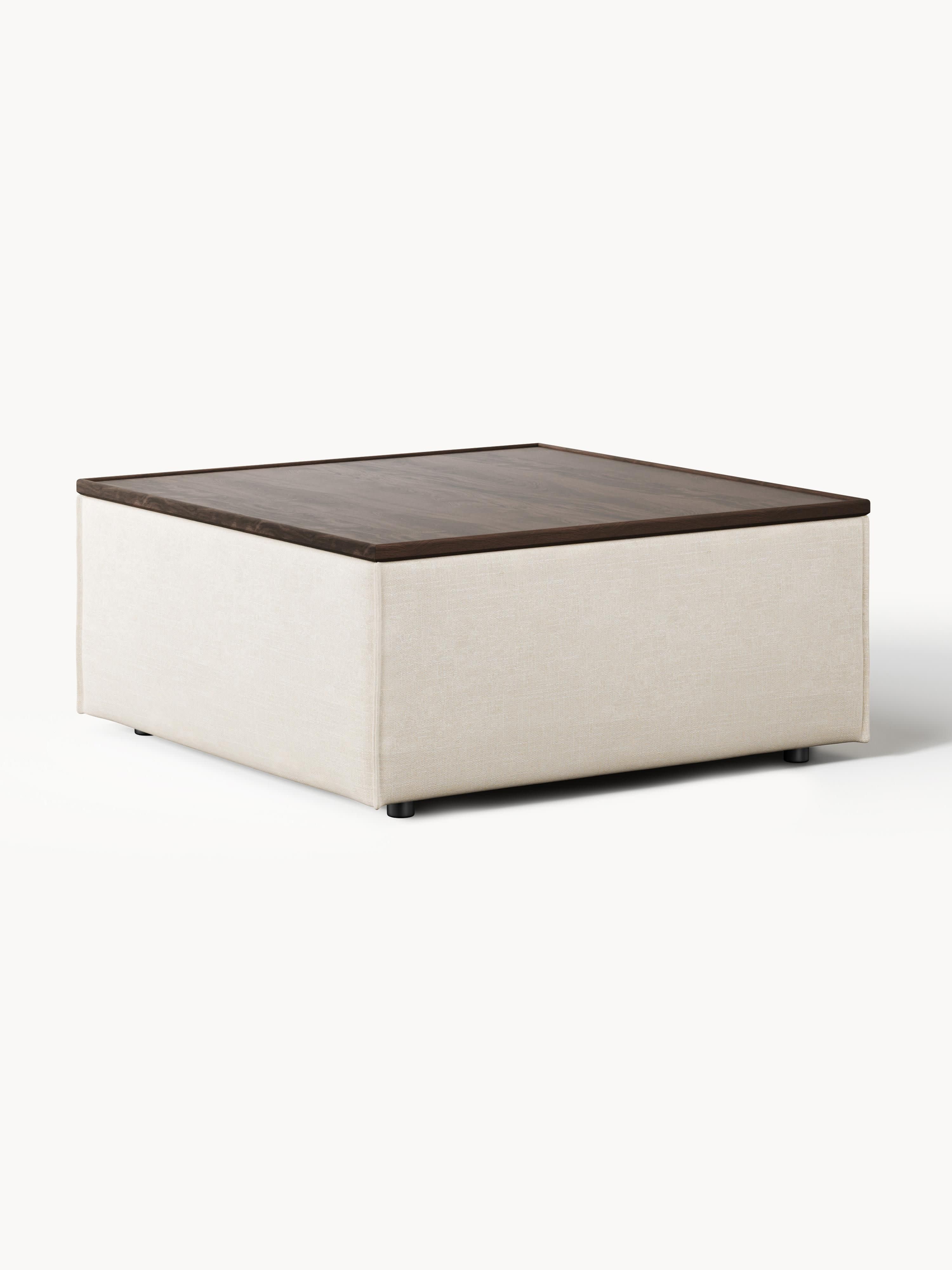 Galeriebild 1 - Sofa-Hocker Lennon aus Leinen-Mix mit Stauraum
