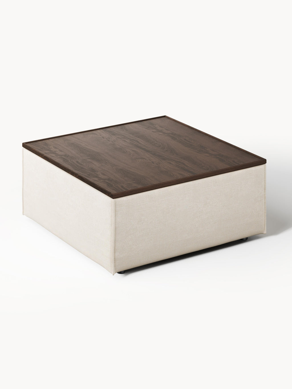 Sofa-Hocker Lennon aus Leinen-Mix mit Stauraum