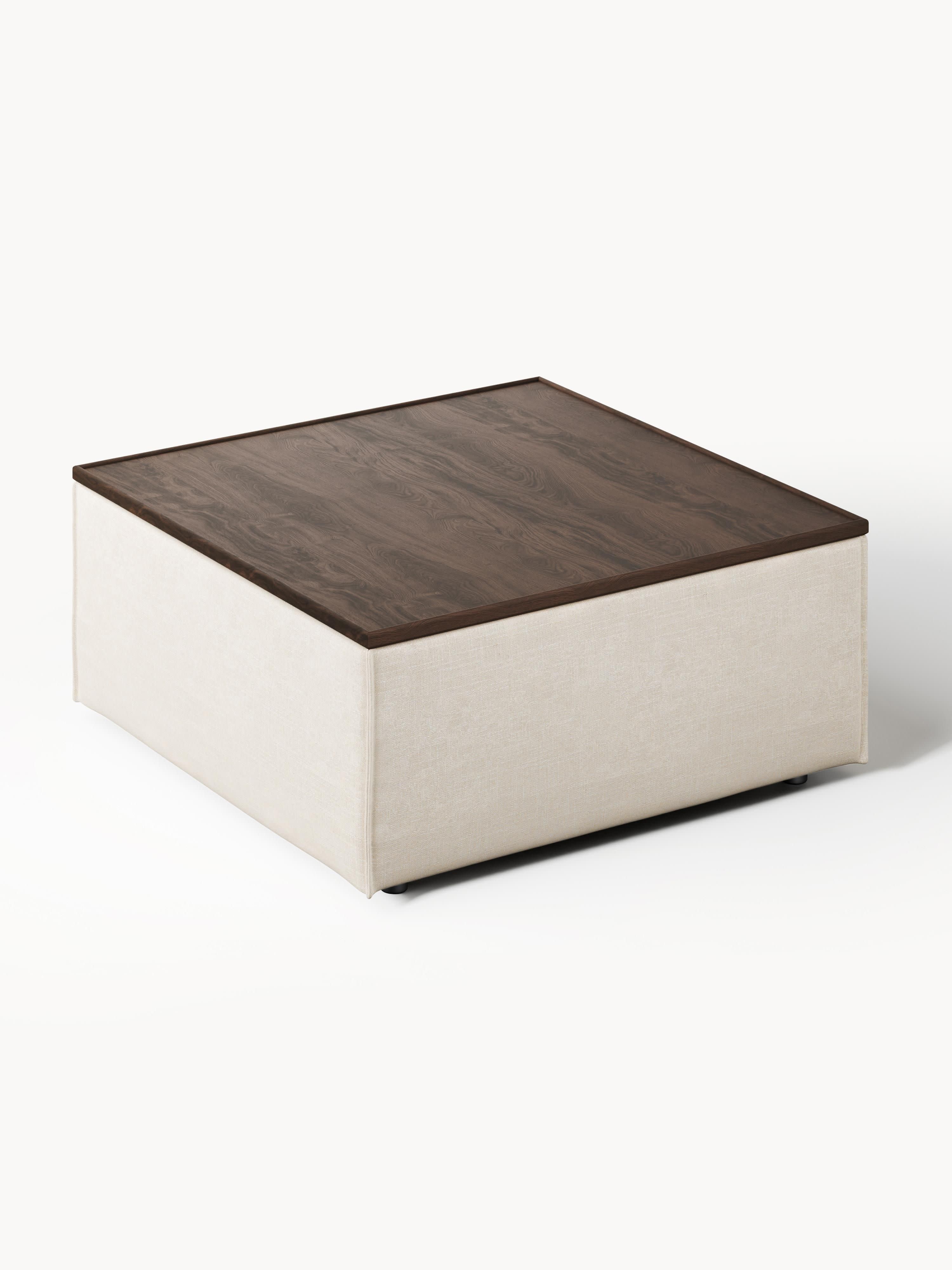 Sofa-Hocker Lennon aus Leinen-Mix mit Stauraum