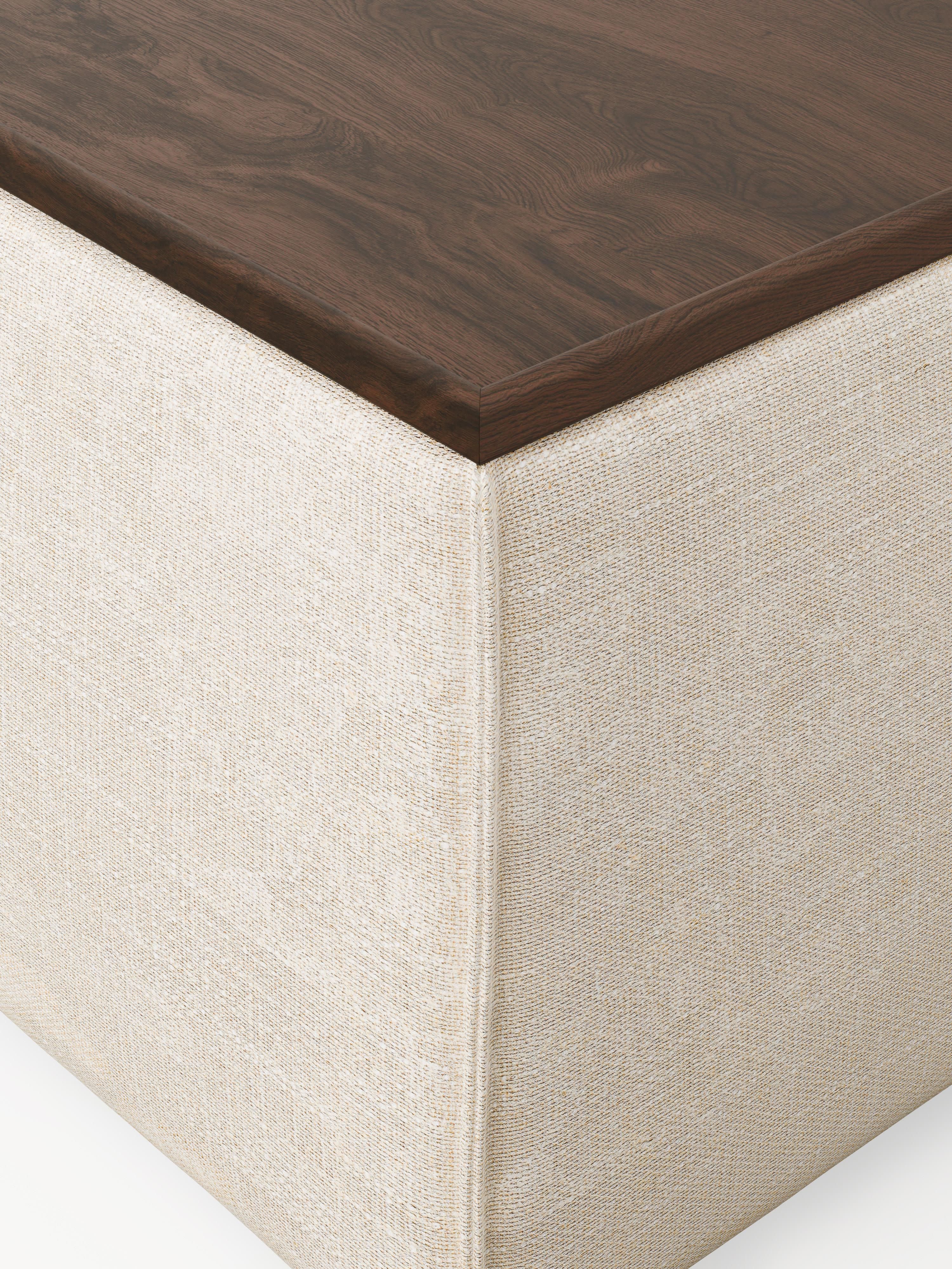 Sofa-Hocker Lennon aus Leinen-Mix mit Stauraum