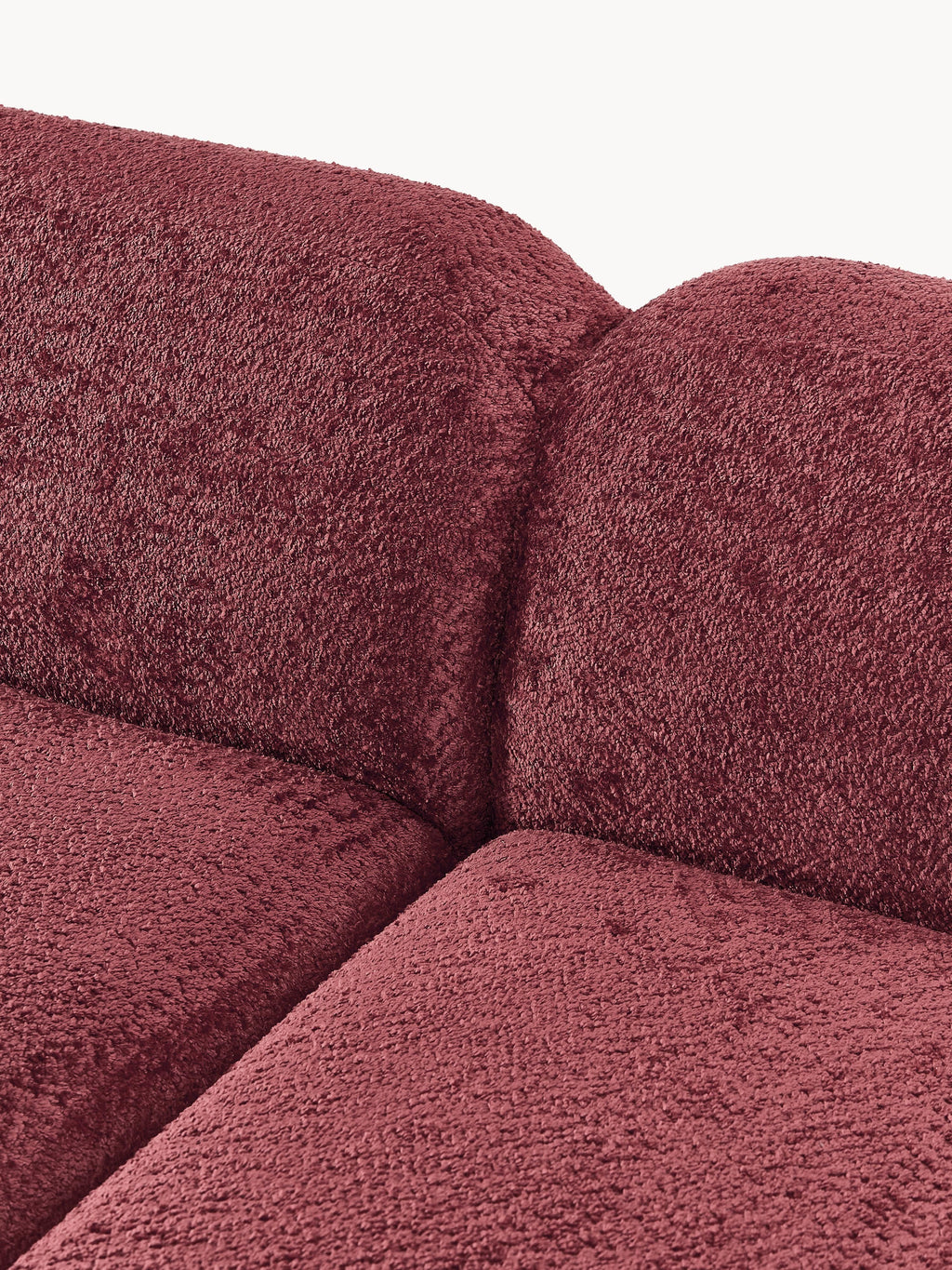 Modulares Teddy-Bouclé-Ecksofa Wolke (4-Sitzer)