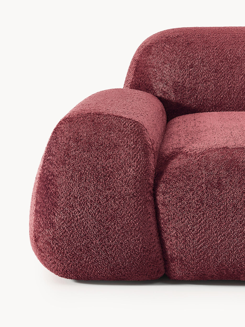 Modulares Teddy-Bouclé-Ecksofa Wolke (4-Sitzer)