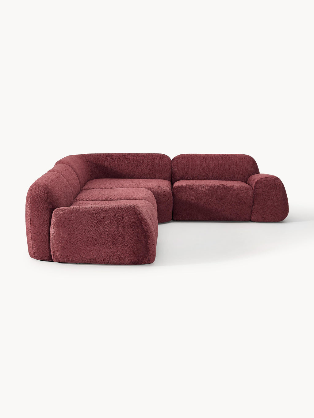 Modulares Teddy-Bouclé-Ecksofa Wolke (4-Sitzer)