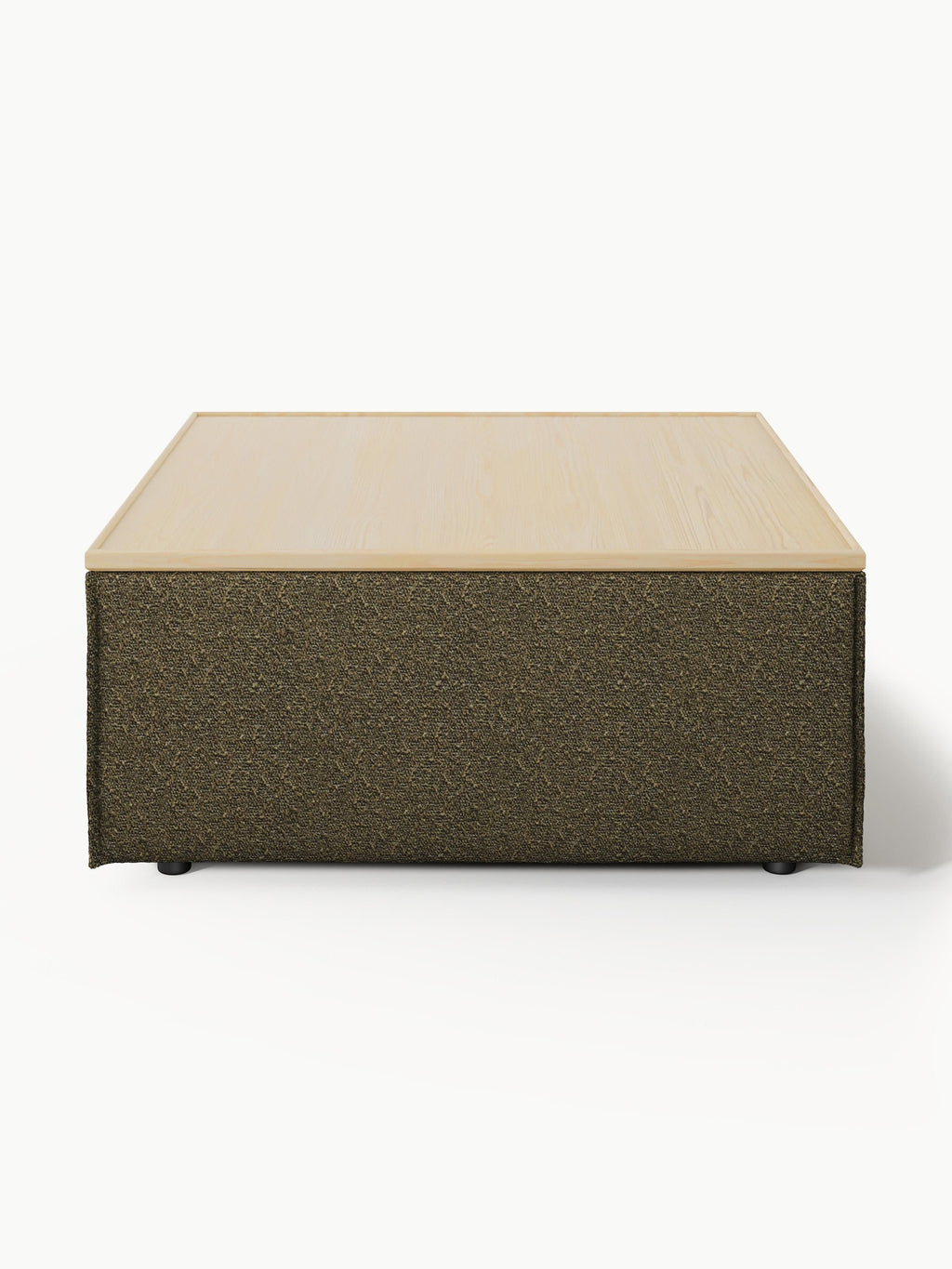 Sofa-Hocker Lennon aus Bouclé mit Stauraum