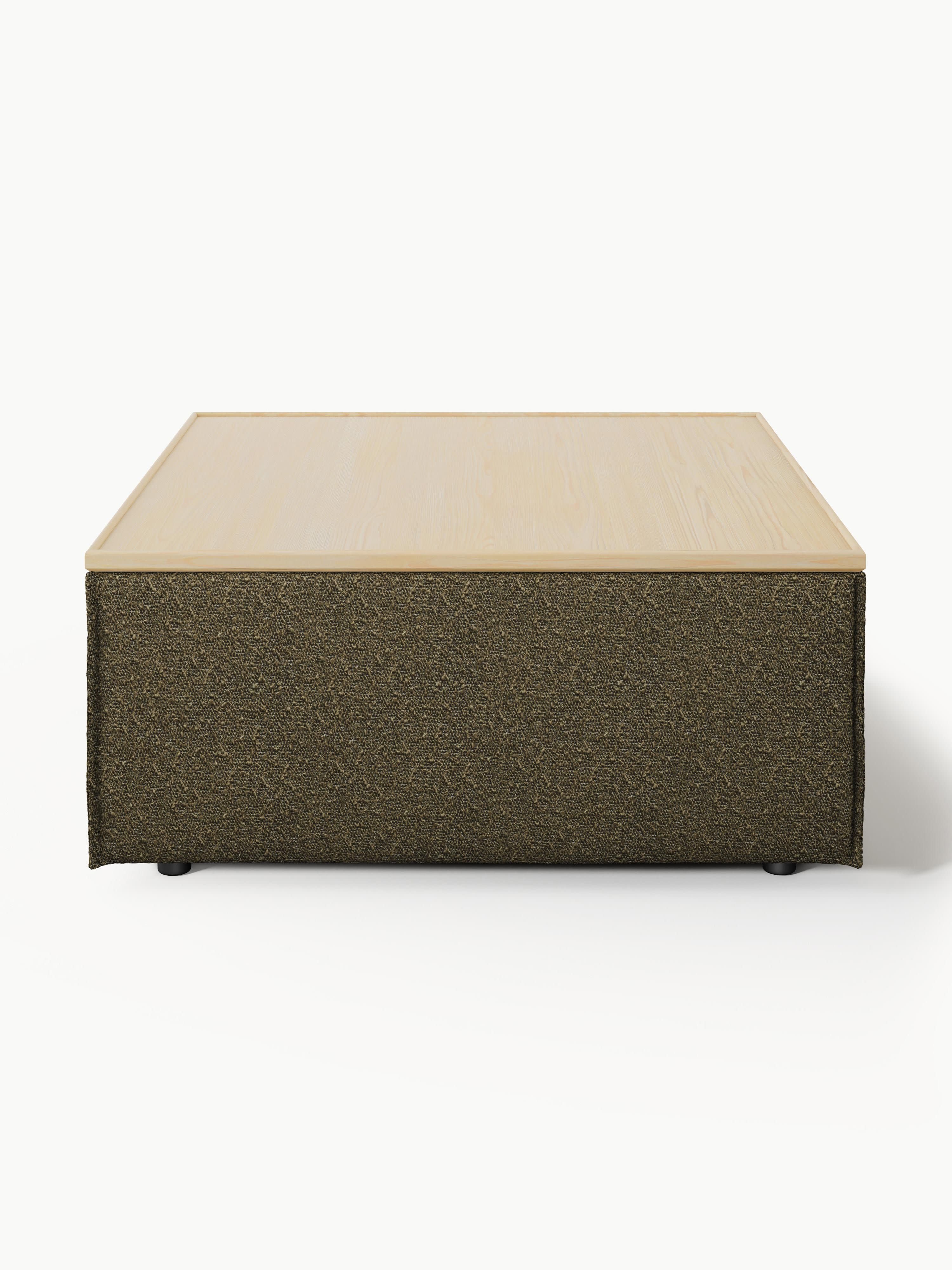 Sofa-Hocker Lennon aus Bouclé mit Stauraum
