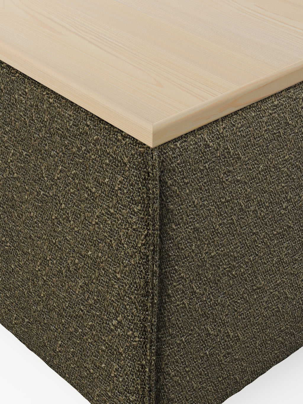 Sofa-Hocker Lennon aus Bouclé mit Stauraum