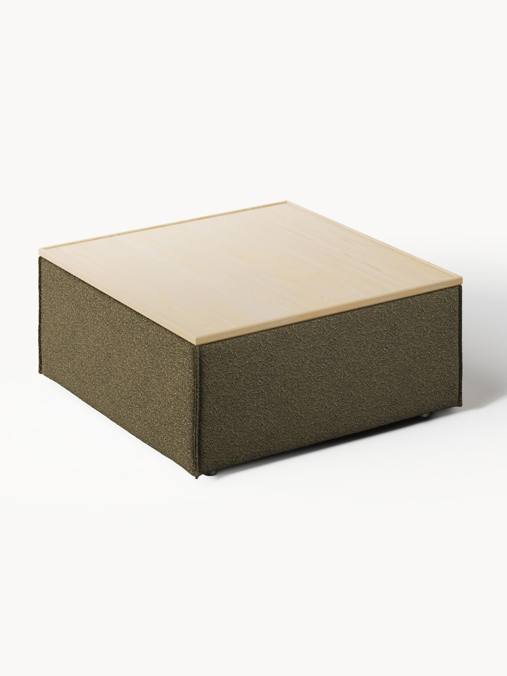 Sofa-Hocker Lennon aus Bouclé mit Stauraum