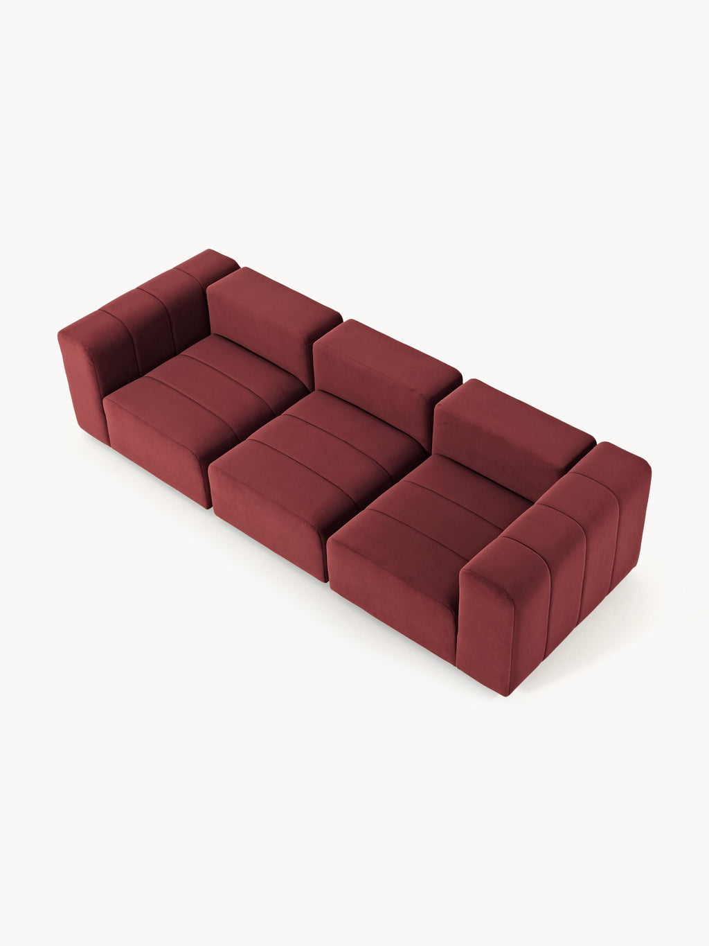 Modulares Samt-Sofa Lena (4-Sitzer)