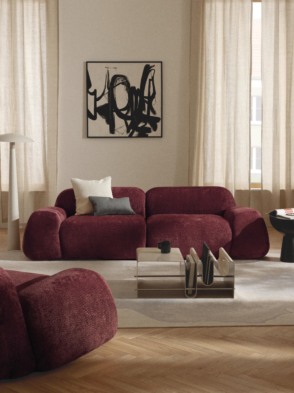 Modulares Teddy-Bouclé-Sofa Wolke (3-Sitzer)