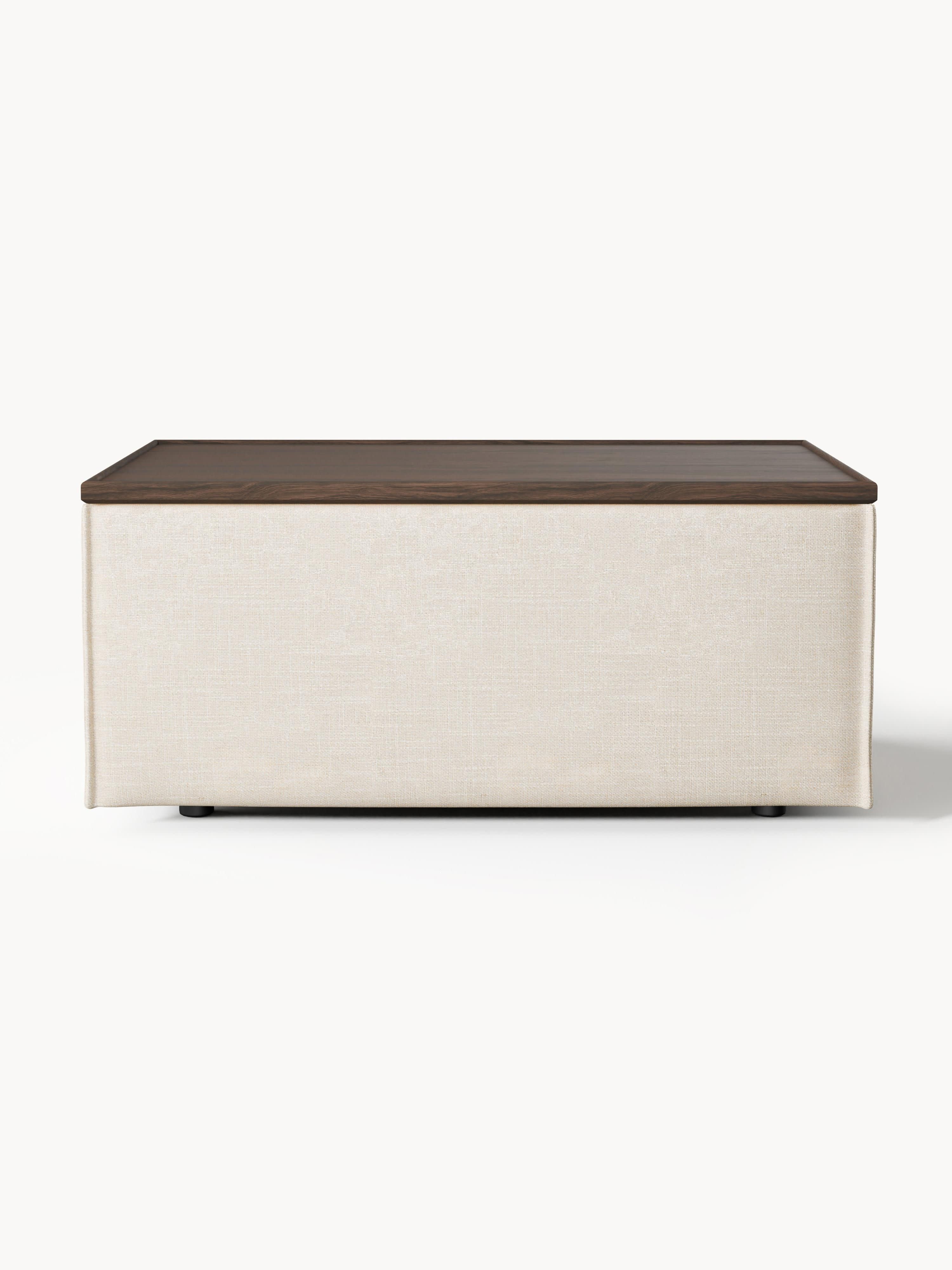 Sofa-Hocker Lennon aus Leinen-Mix mit Stauraum