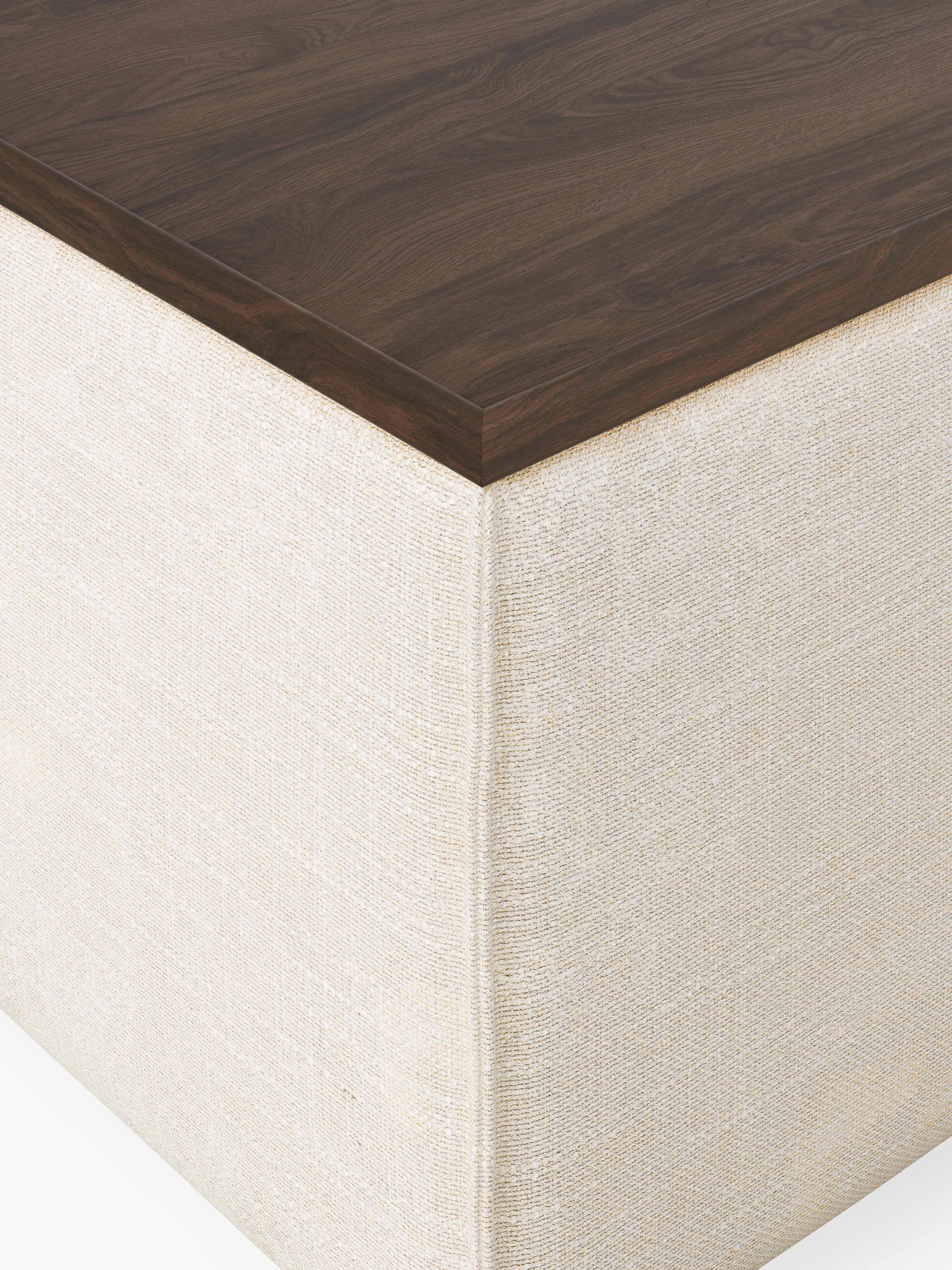 Sofa-Hocker Lennon aus Leinen-Mix mit Stauraum