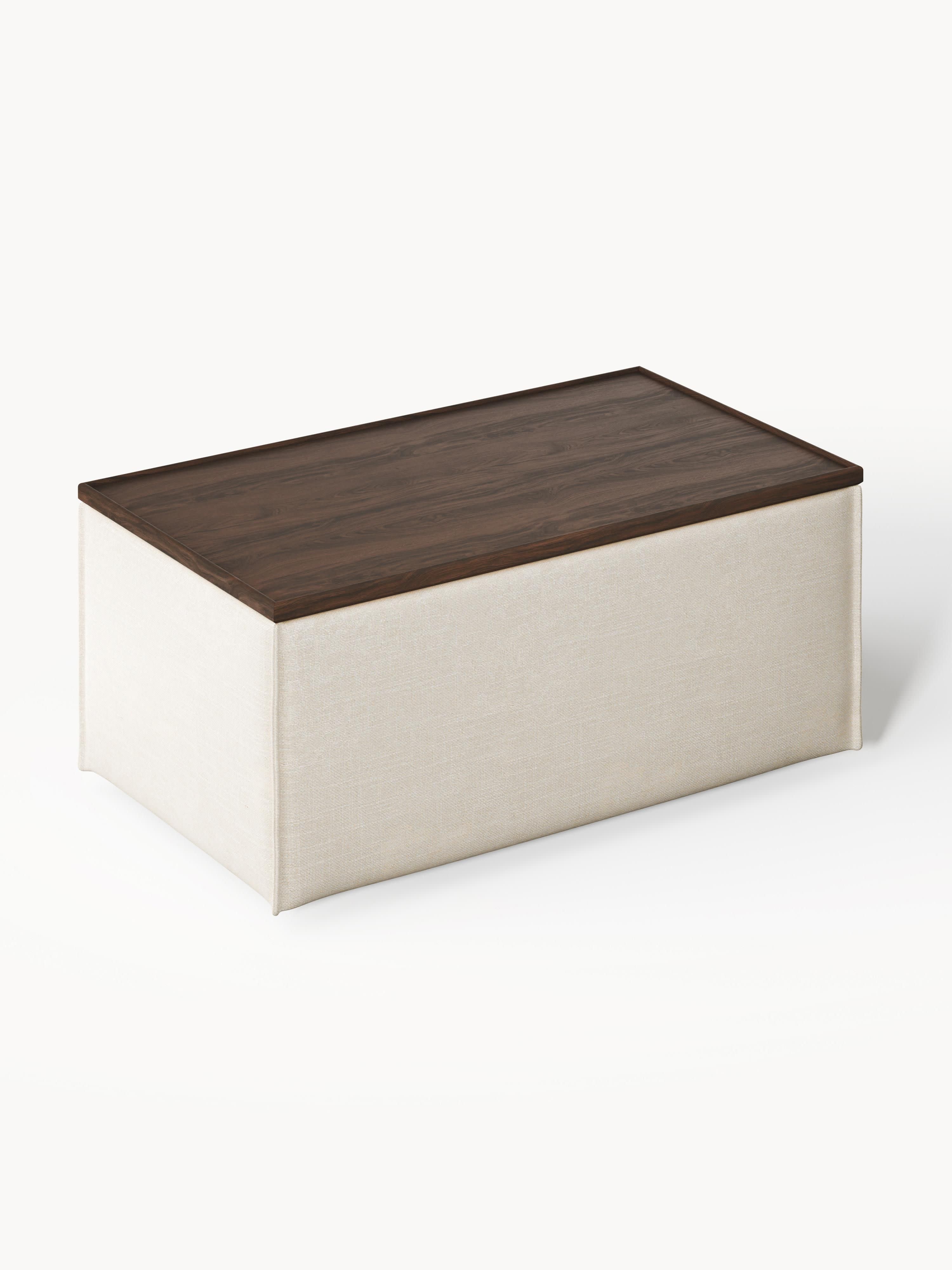 Sofa-Hocker Lennon aus Leinen-Mix mit Stauraum