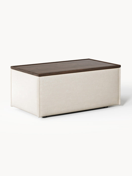 Galeriebild 1 - Sofa-Hocker Lennon aus Leinen-Mix mit Stauraum