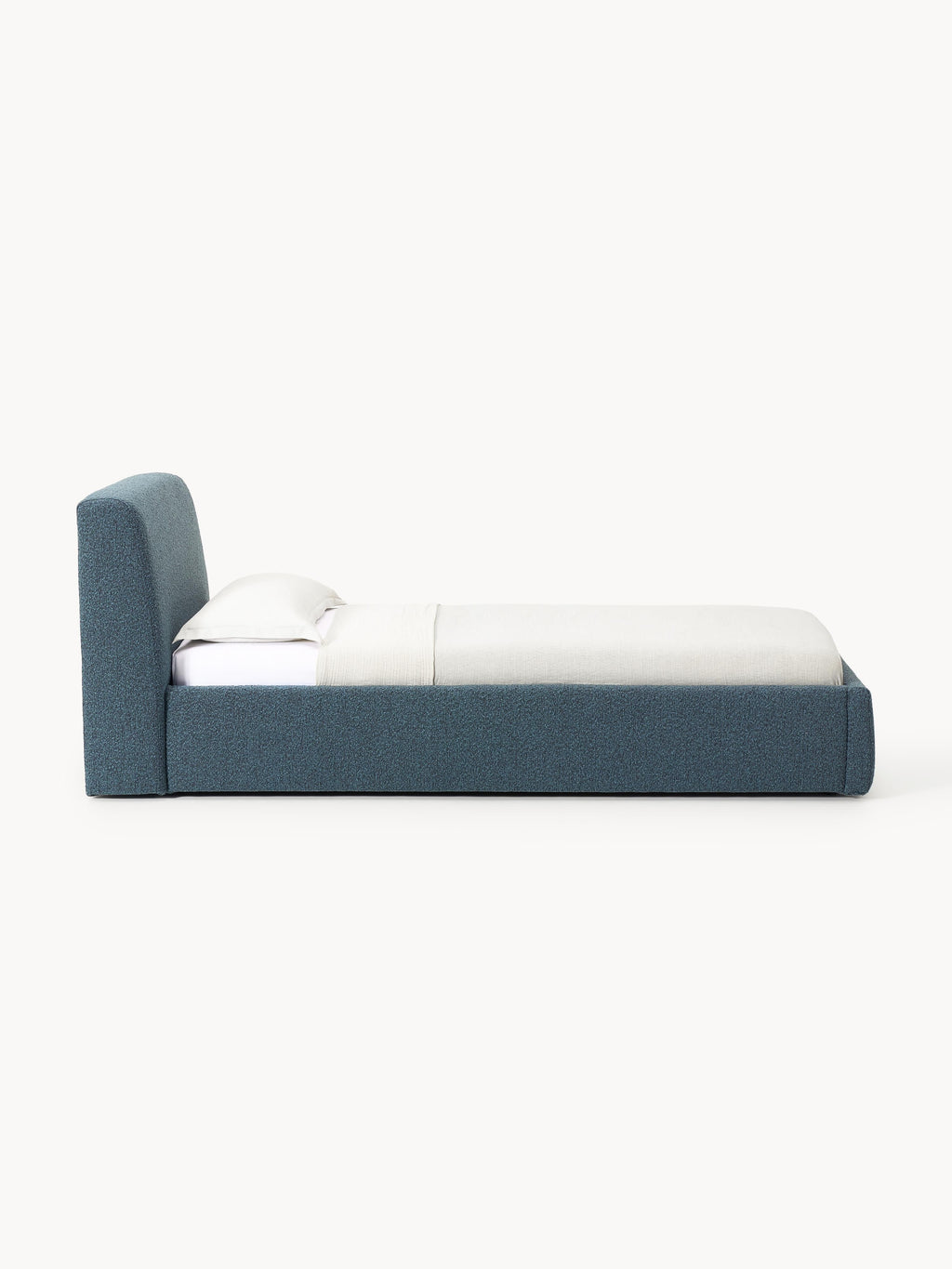 Bouclé-Einzelbett Cloud mit Stauraum