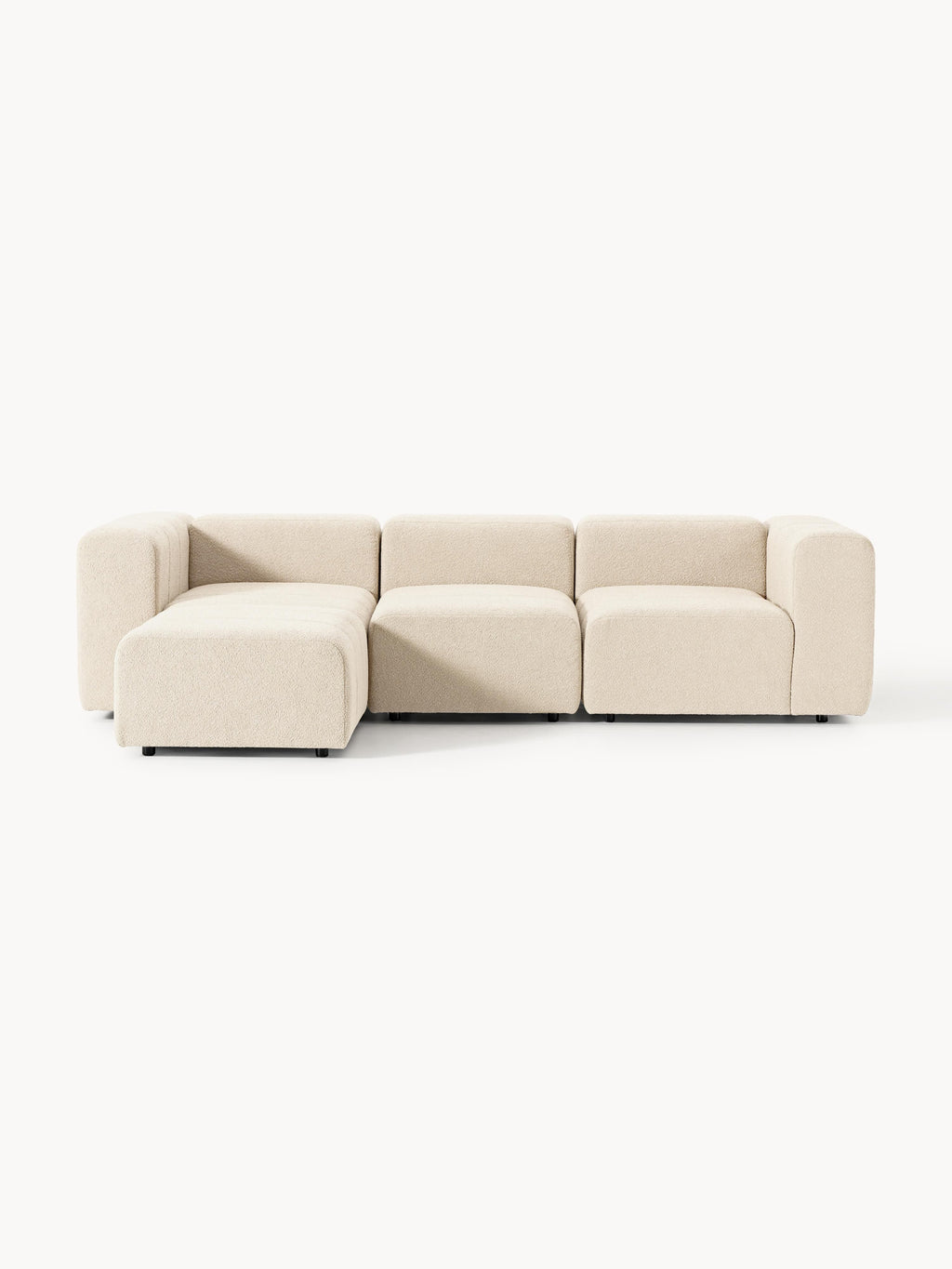Galeriebild 1 - Modulares Bouclé-Sofa Lena (4-Sitzer) mit Hocker (links/rechts)