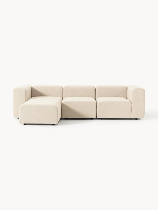 Galeriebild 1 - Modulares Bouclé-Sofa Lena (4-Sitzer) mit Hocker (links/rechts)