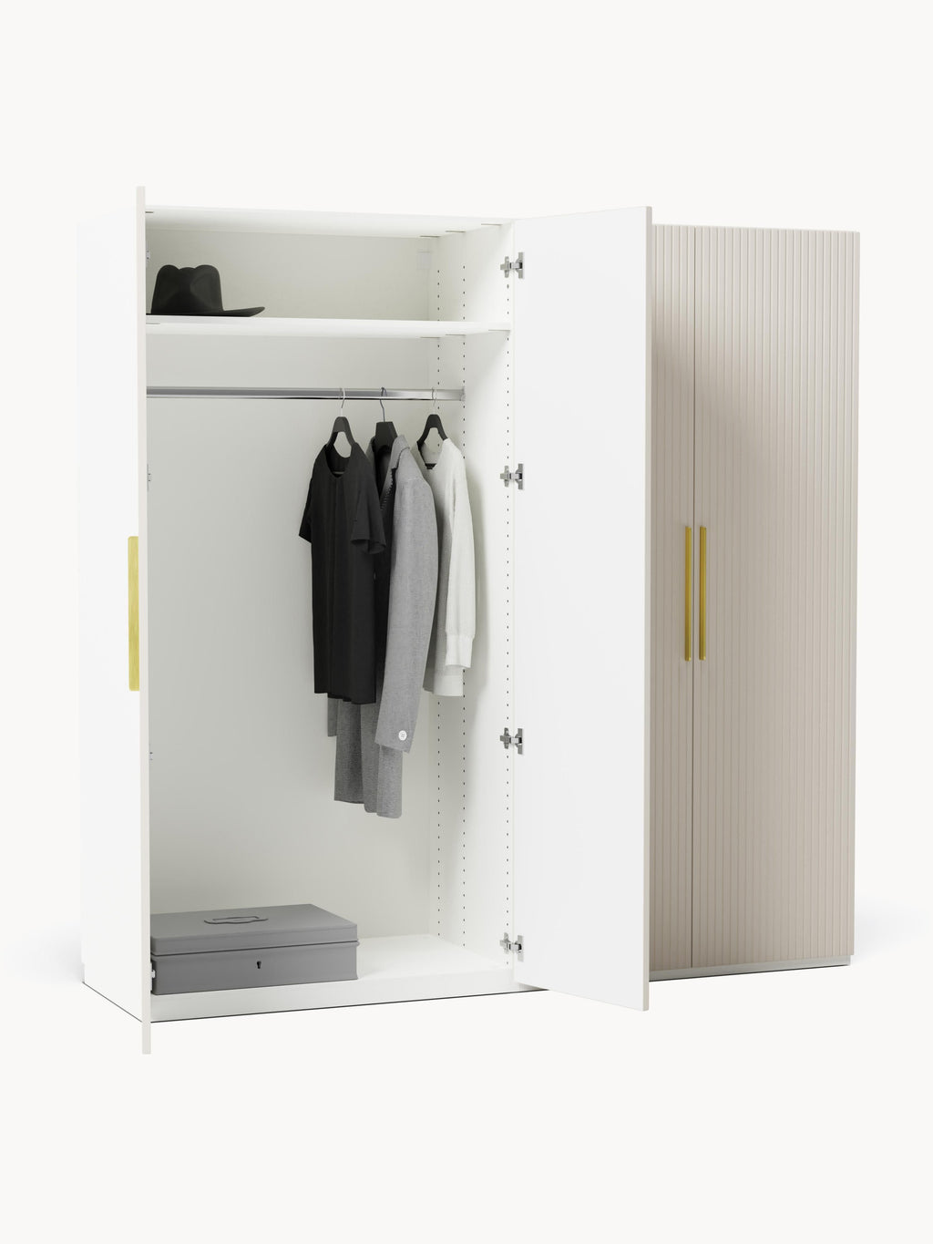 Modularer Drehtürenschrank Simone, 200 cm Breite, in verschiedenen Größen