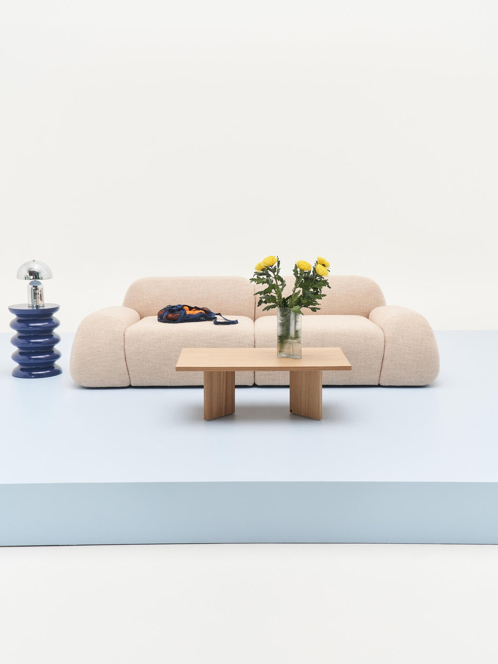 Modulares Bouclé-Sofa Wolke (3-Sitzer)