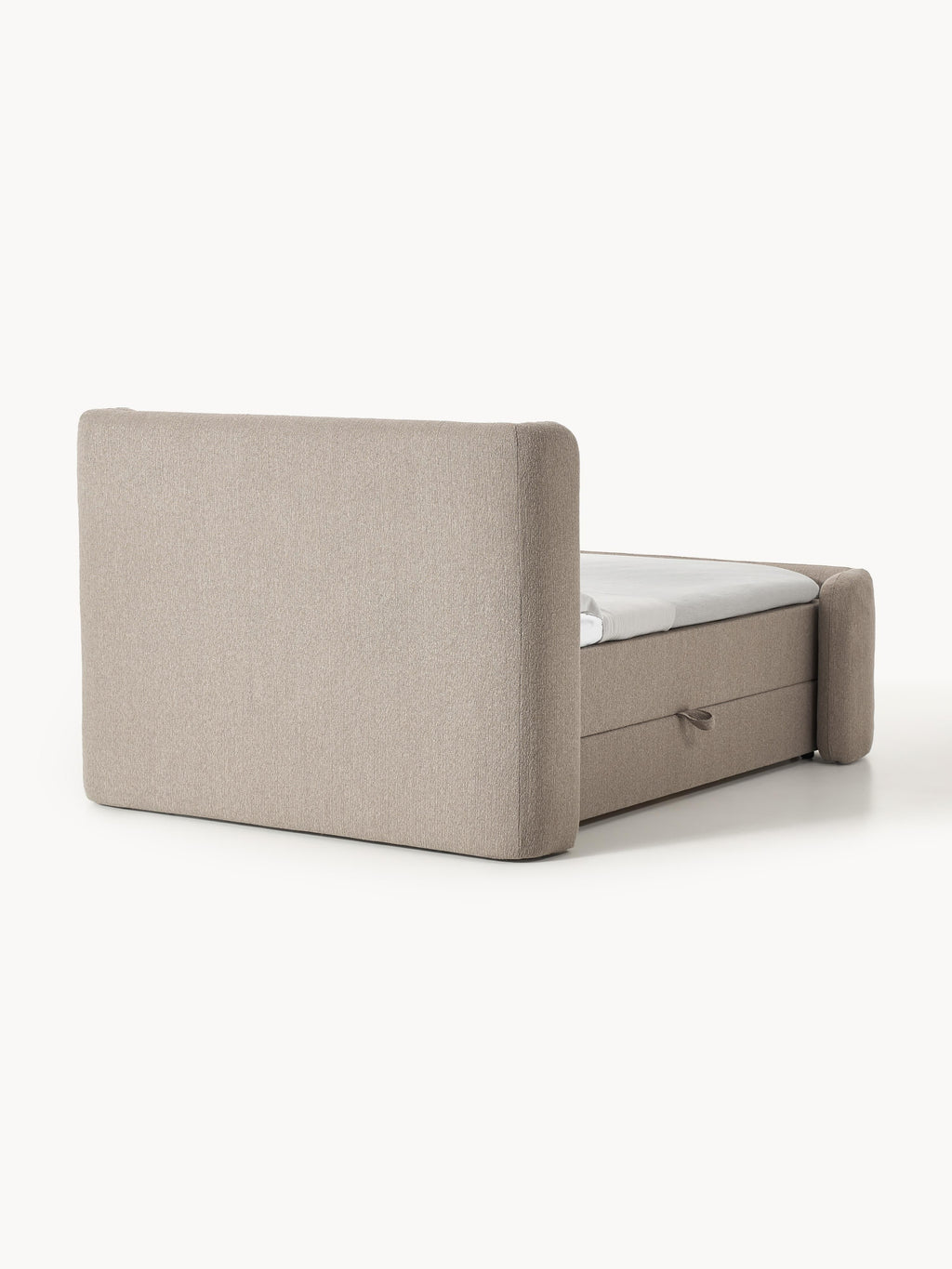 Bouclé-Boxspringbett Perla mit Stauraum