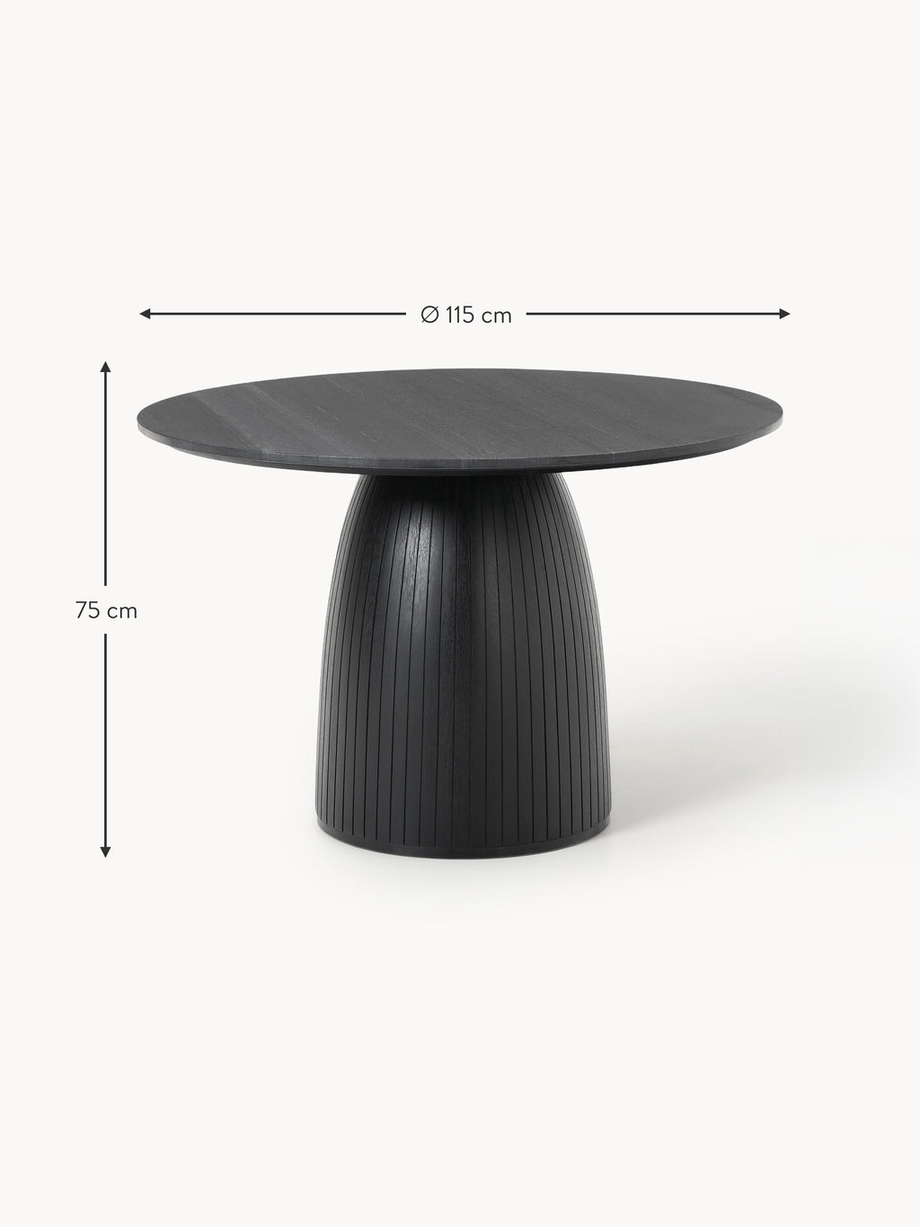 Runder Esstisch Nelly mit Marmor-Tischplatte, Ø 115 cm