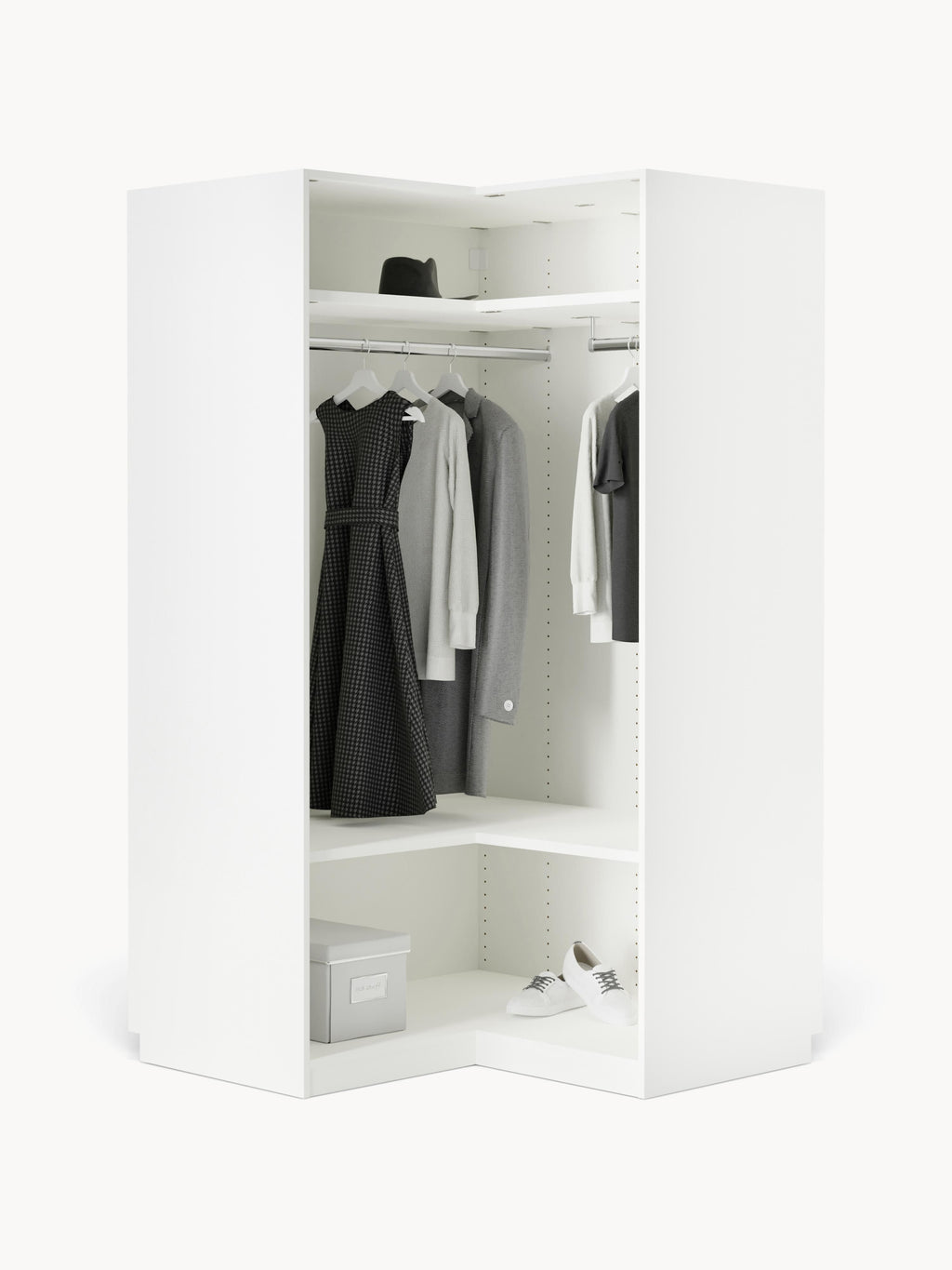 Modularer Eck-Kleiderschrank Leon, 115 cm Breite, in verschiedenen Größen