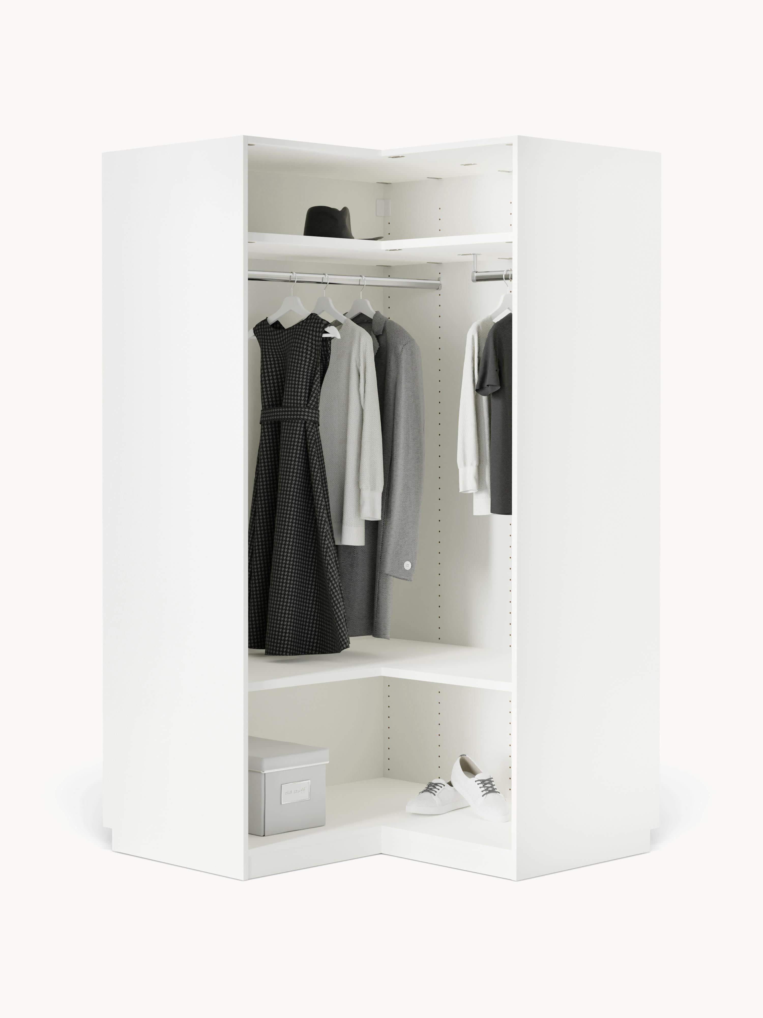 Modularer Eck-Kleiderschrank Leon, 115 cm Breite, in verschiedenen Größen