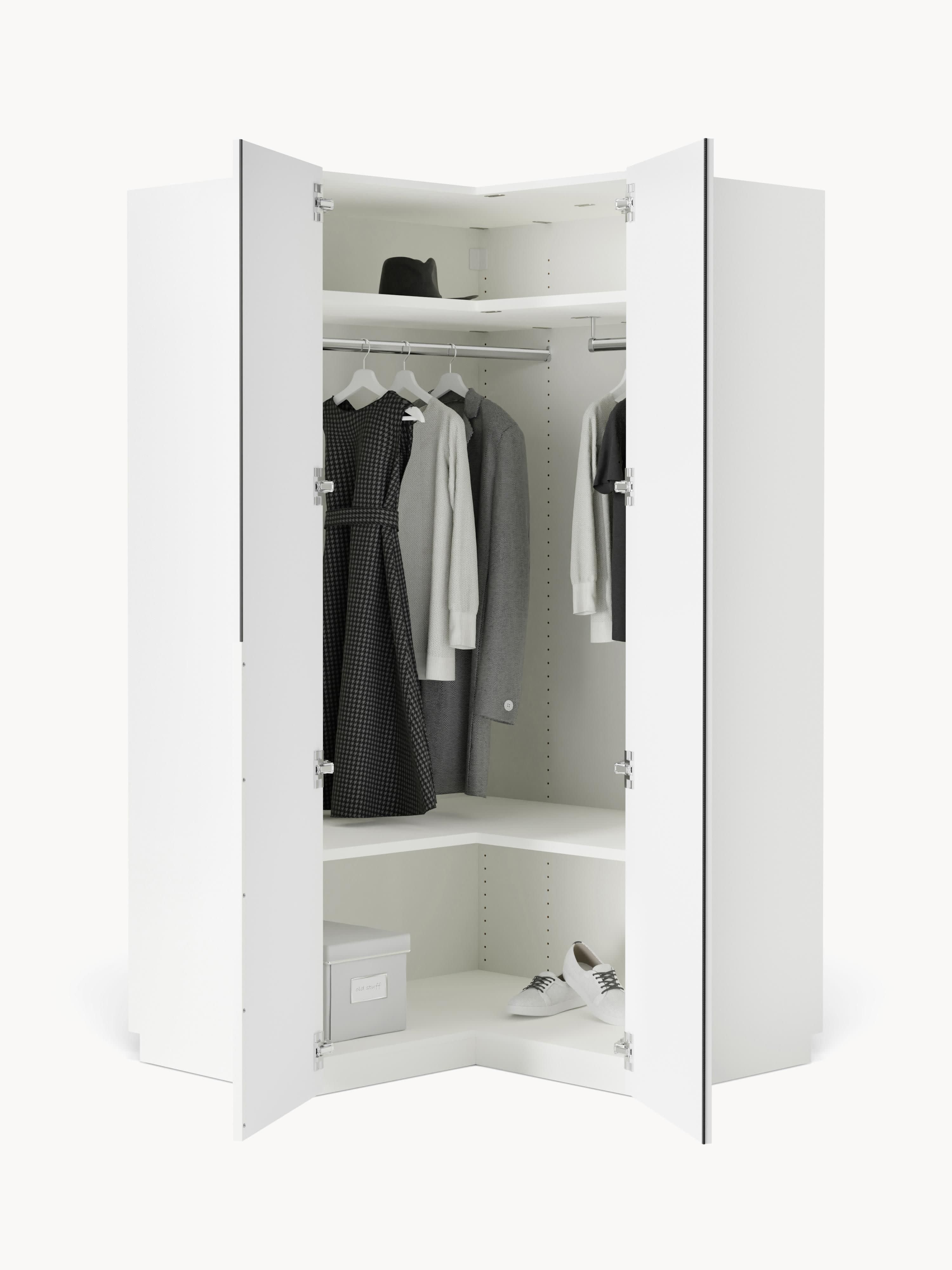 Modularer Eck-Kleiderschrank Leon, 115 cm Breite, in verschiedenen Größen