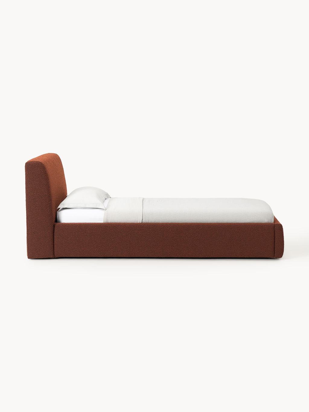 Bouclé-Einzelbett Cloud mit Stauraum