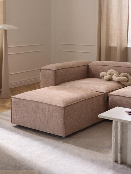 Sofa-Hocker Lennon aus Leinen-Mix