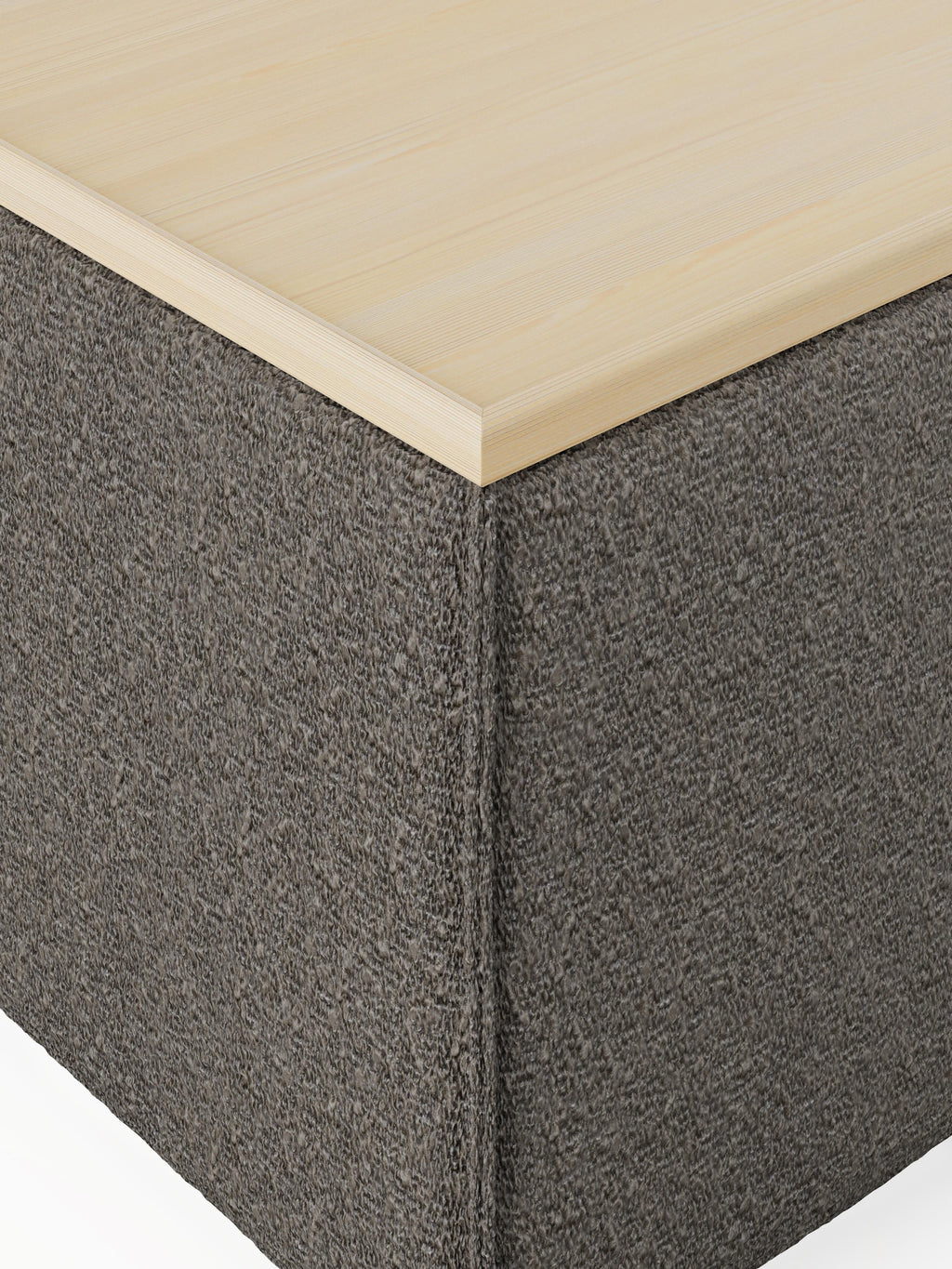 Sofa-Hocker Lennon aus Bouclé mit Stauraum
