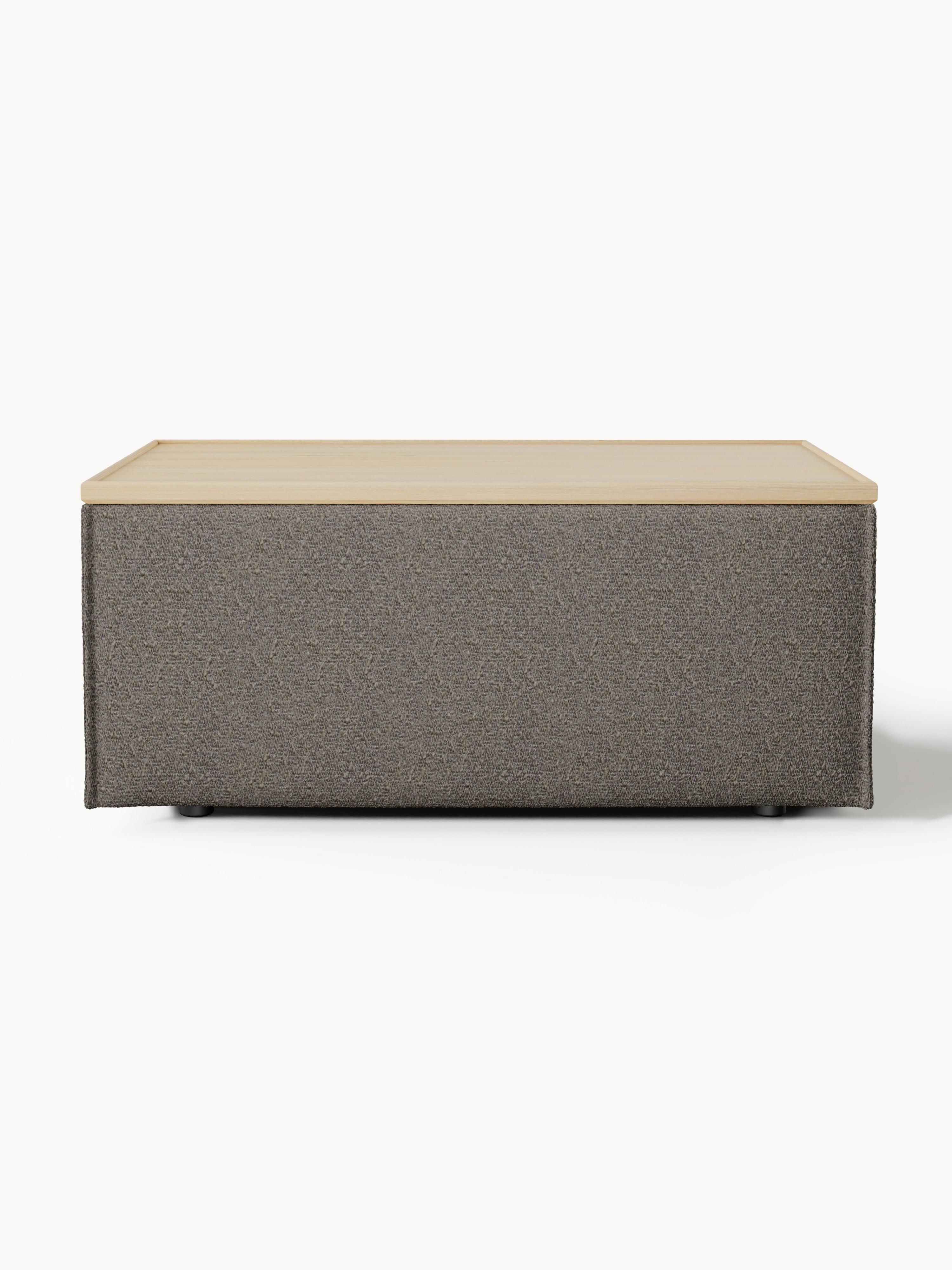Sofa-Hocker Lennon aus Bouclé mit Stauraum
