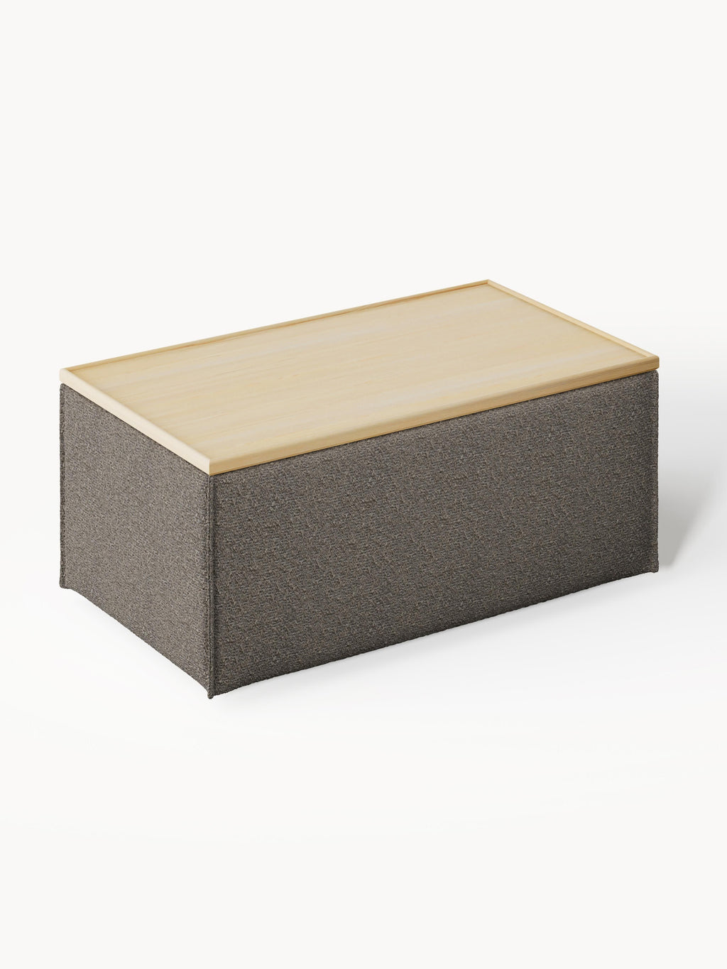 Sofa-Hocker Lennon aus Bouclé mit Stauraum