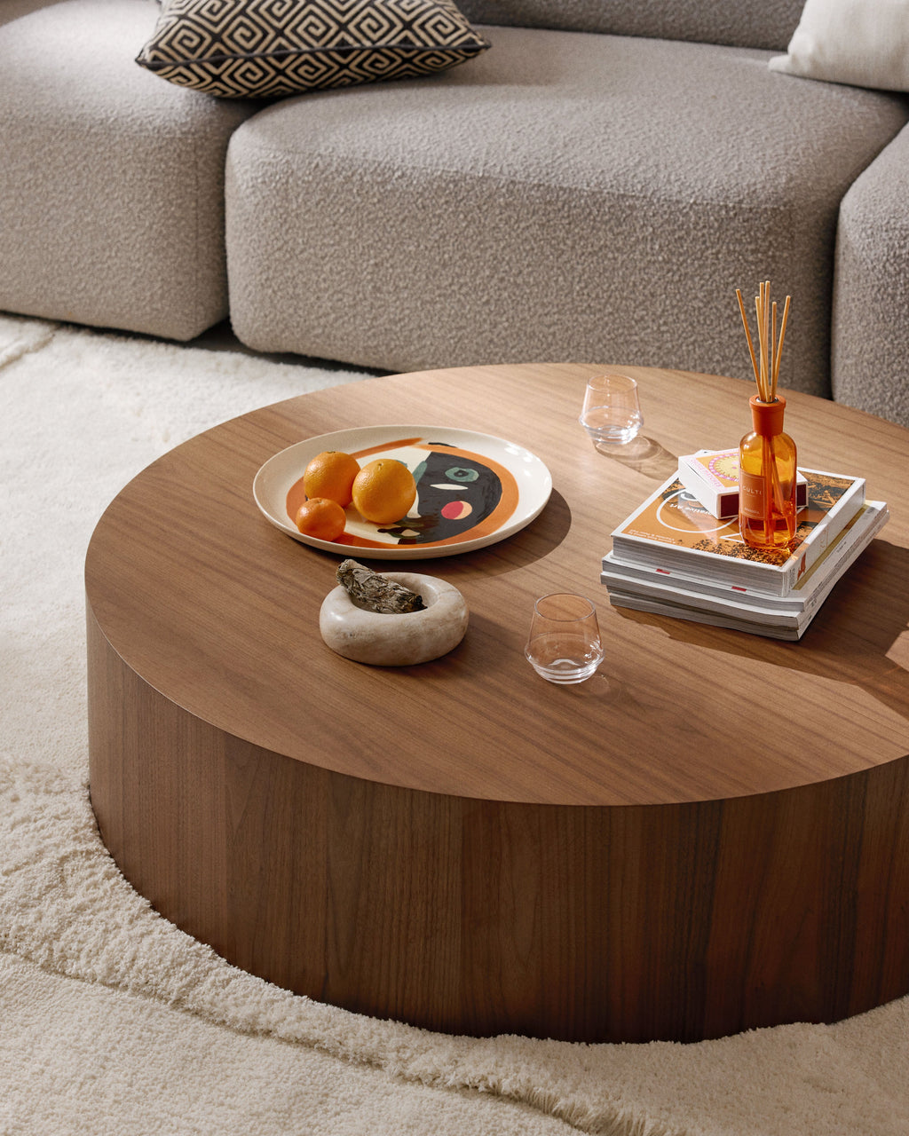 Runder XL Holz-Couchtisch Dan