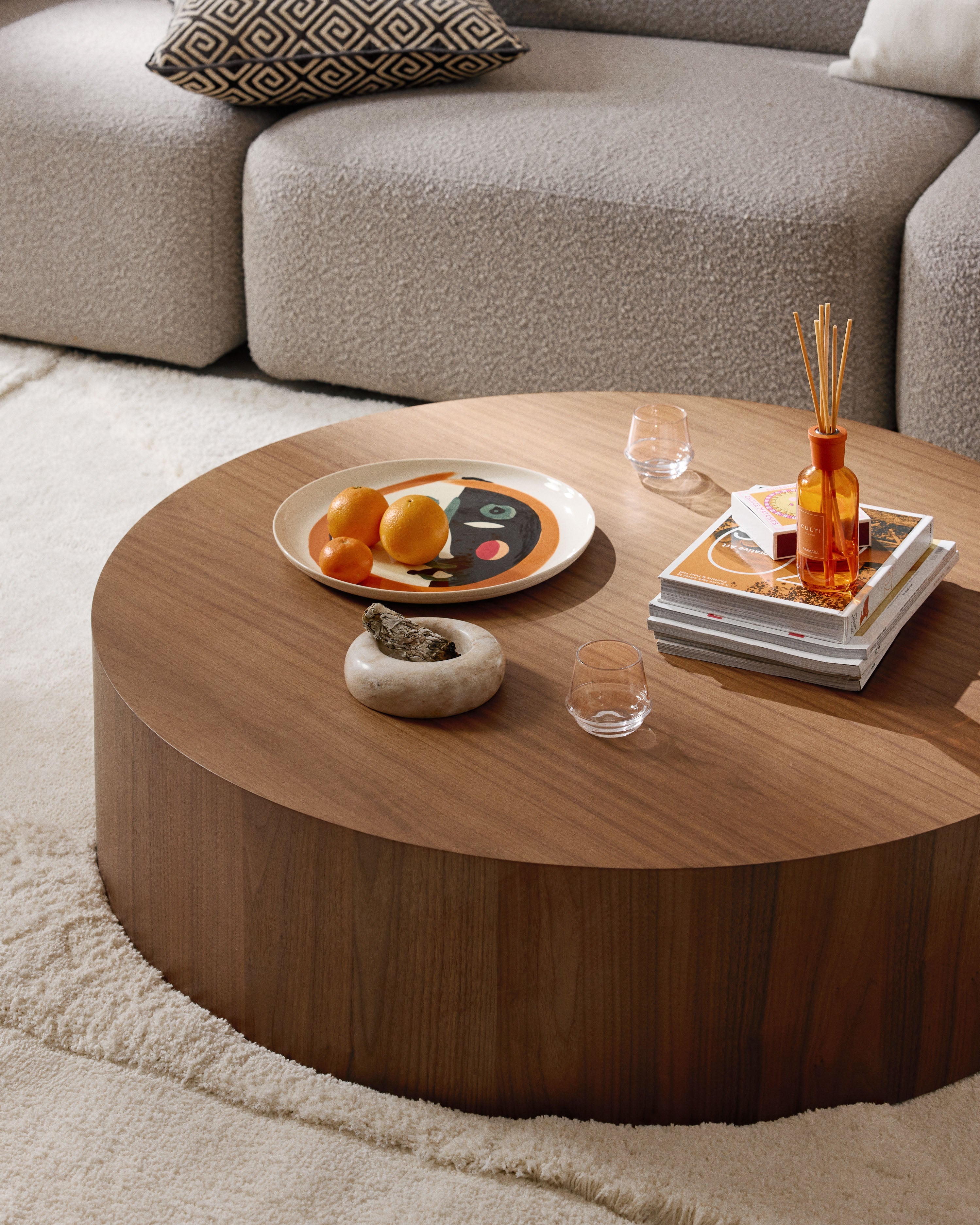 Runder XL Holz-Couchtisch Dan