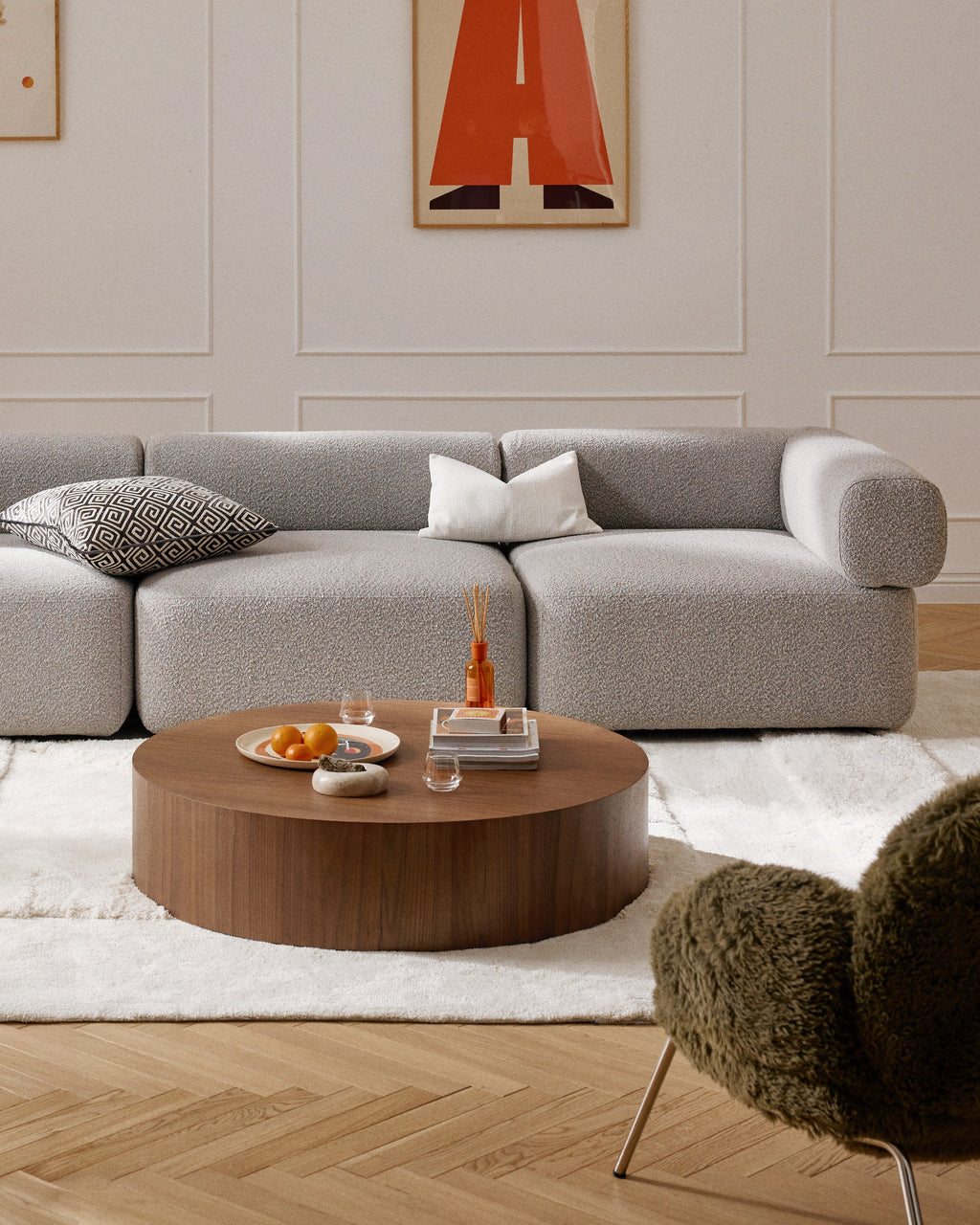 Runder XL Holz-Couchtisch Dan