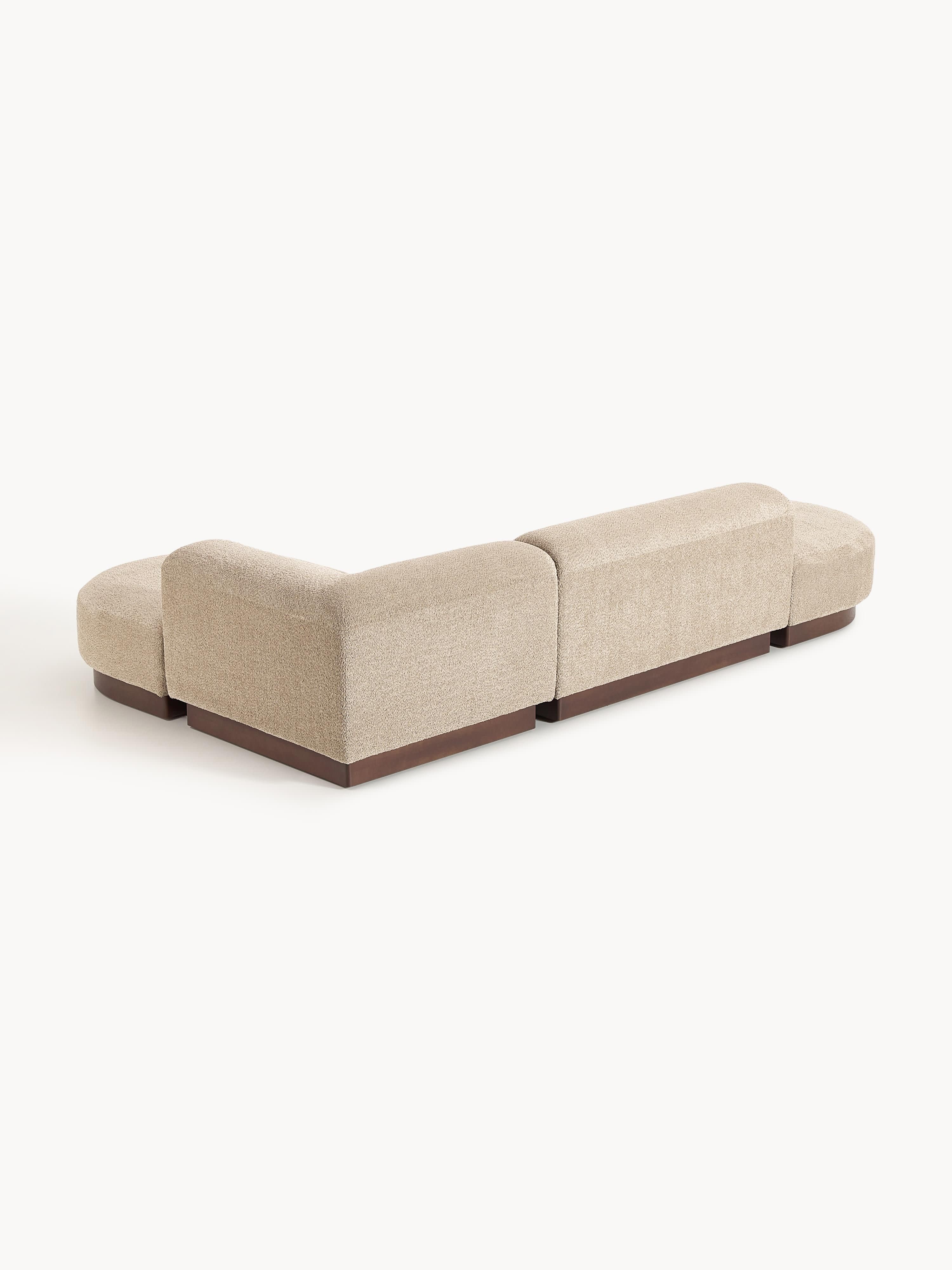 Modulares Ecksofa Natalie aus Teddy-Bouclé