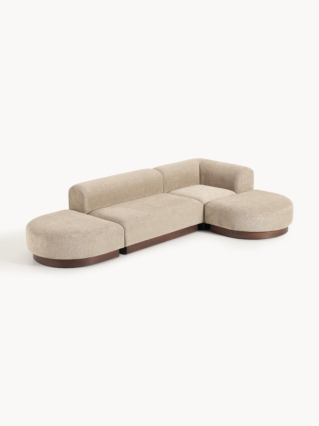 Modulares Ecksofa Natalie aus Teddy-Bouclé