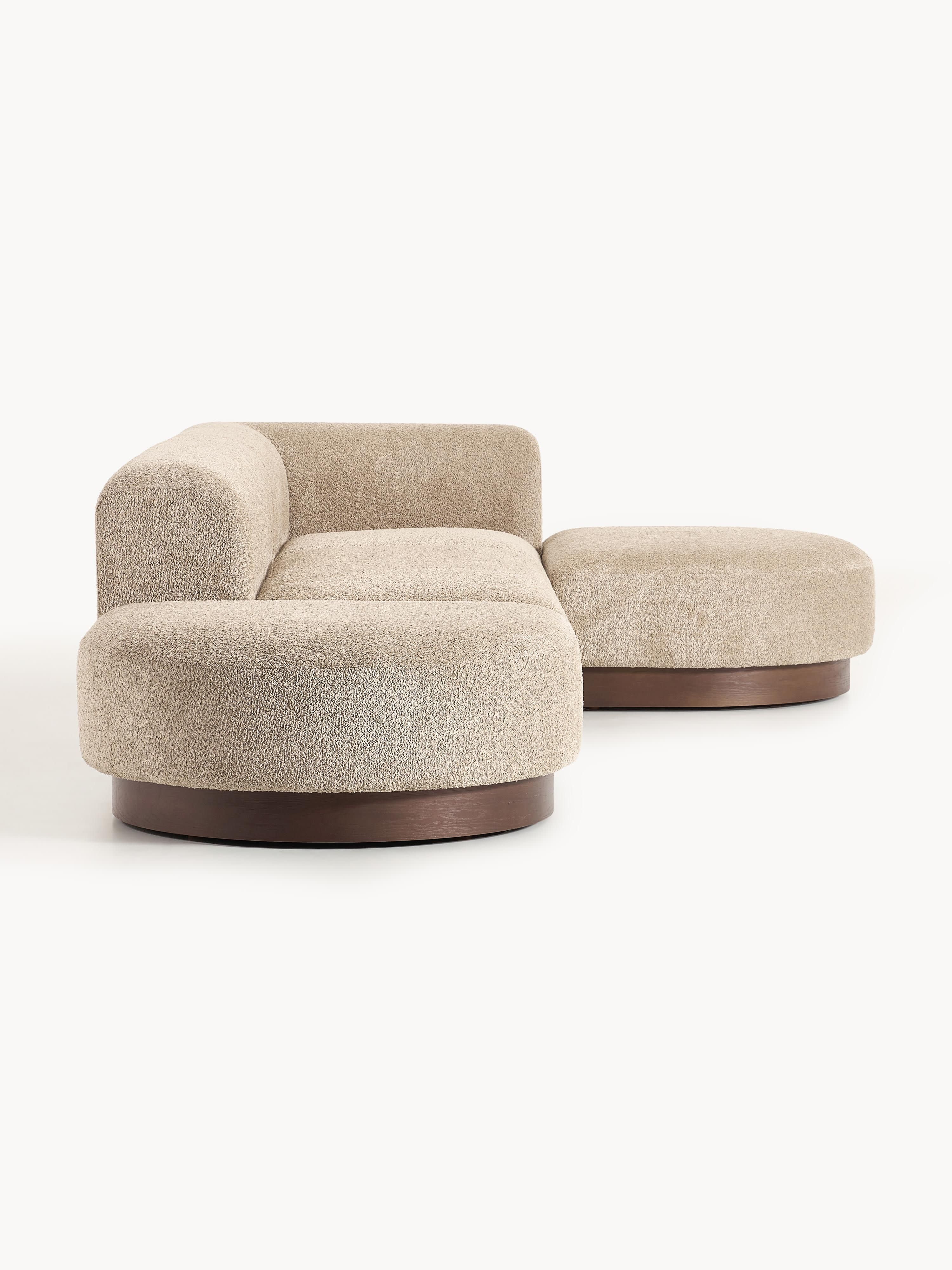 Modulares Ecksofa Natalie aus Teddy-Bouclé