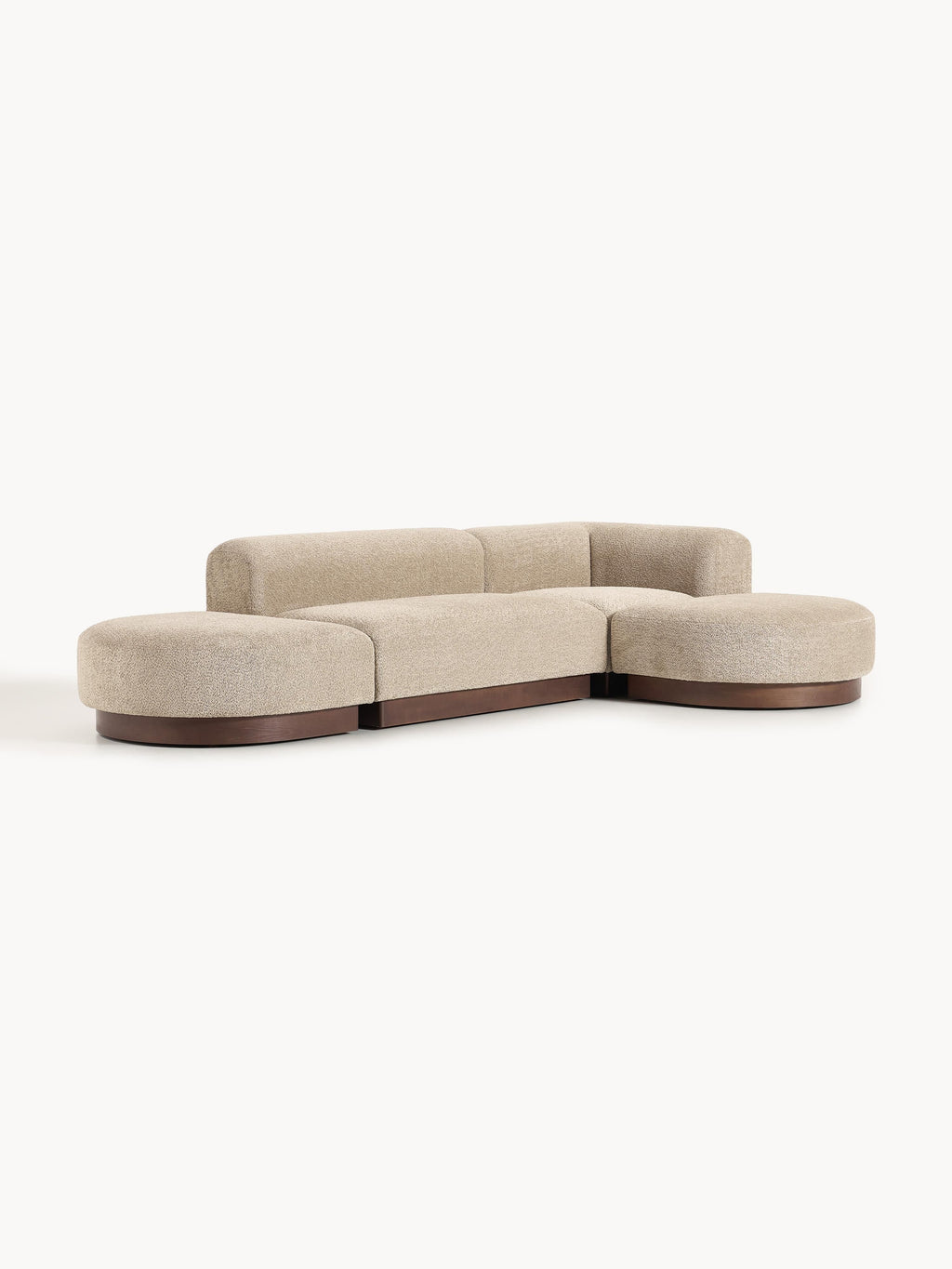 Modulares Ecksofa Natalie aus Teddy-Bouclé