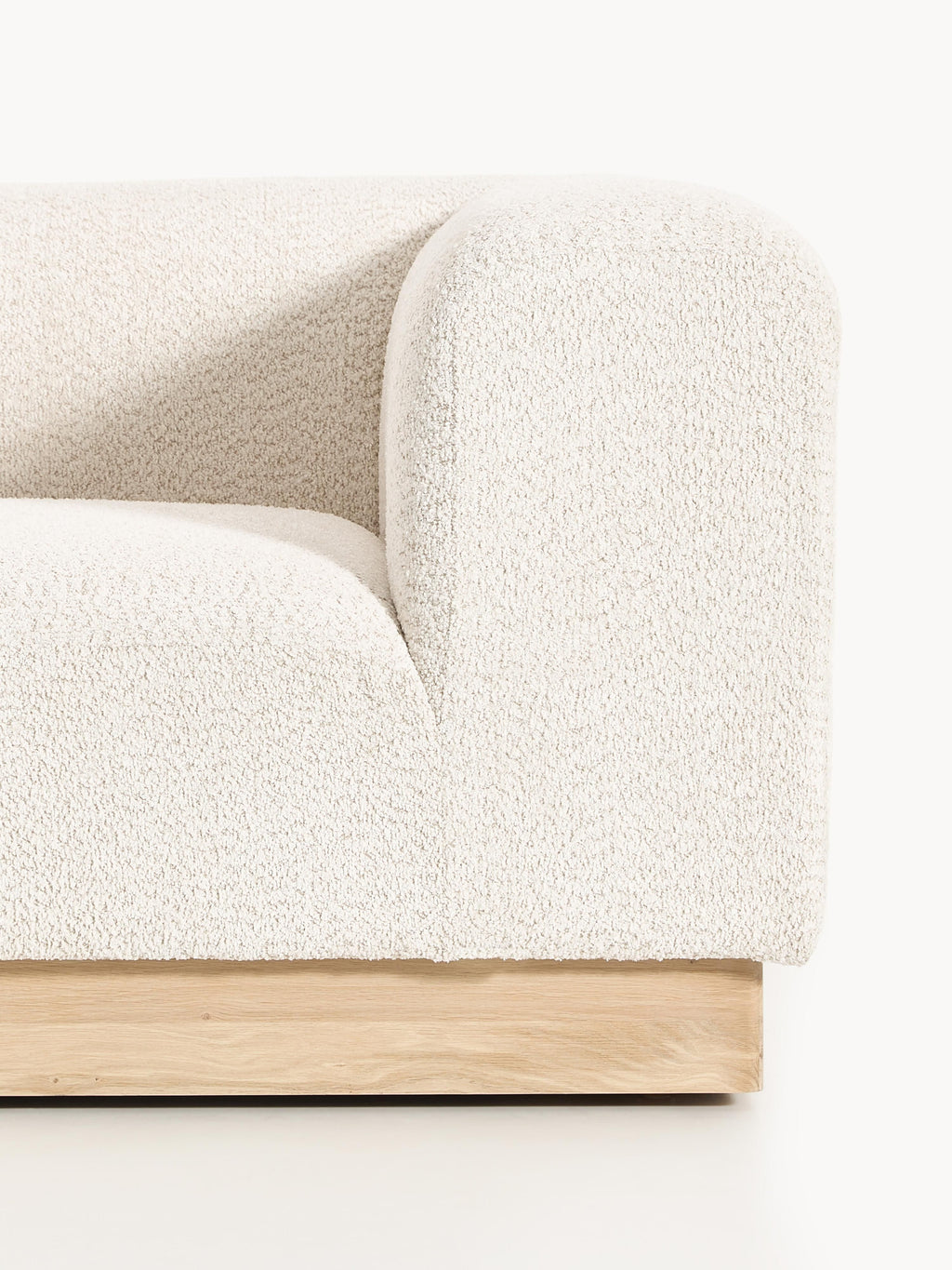 Modulare Ottomane Natalie aus Teddy-Bouclé mit Hocker (links/rechts)
