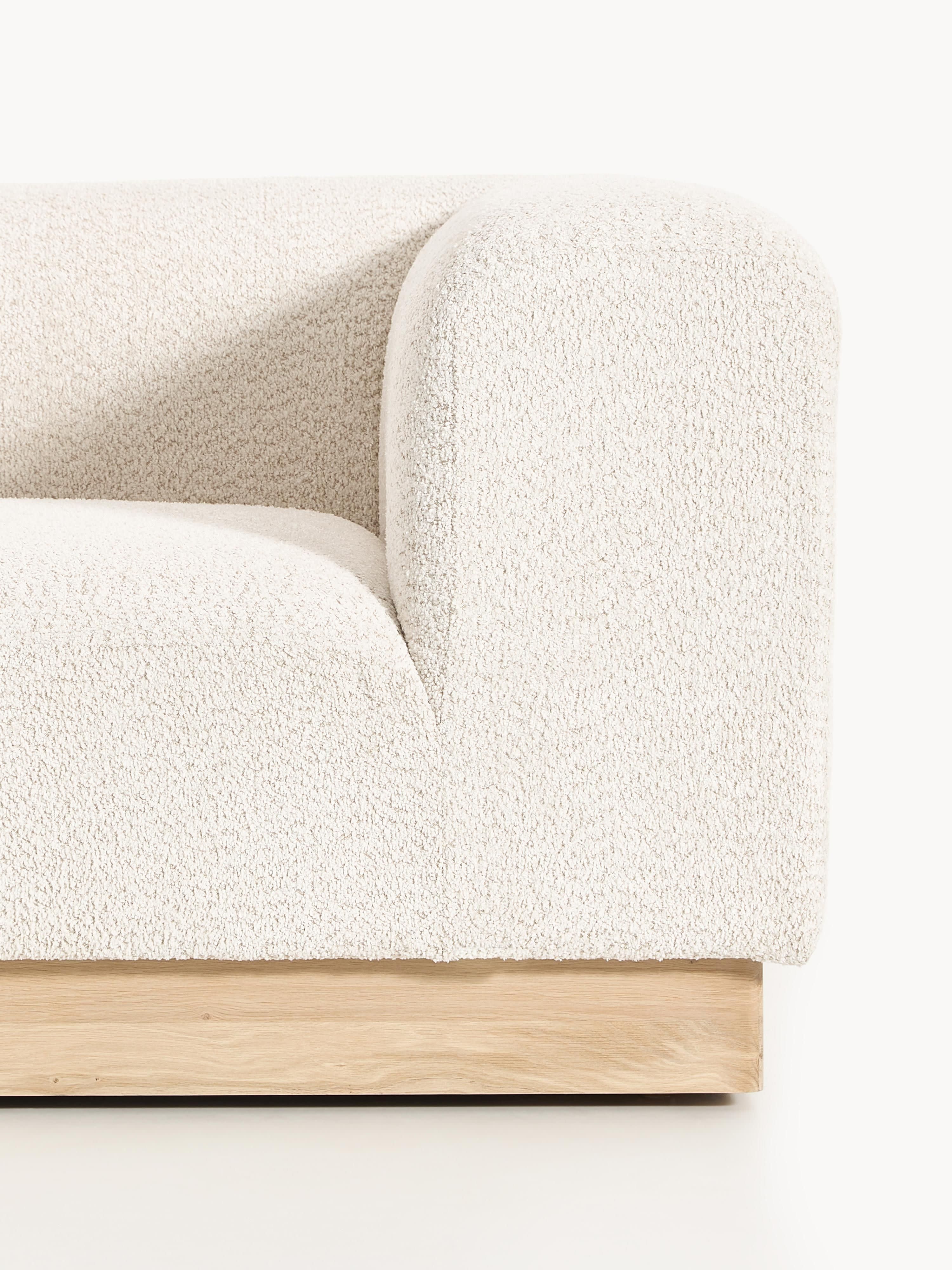 Modulare Ottomane Natalie aus Teddy-Bouclé mit Hocker (links/rechts)