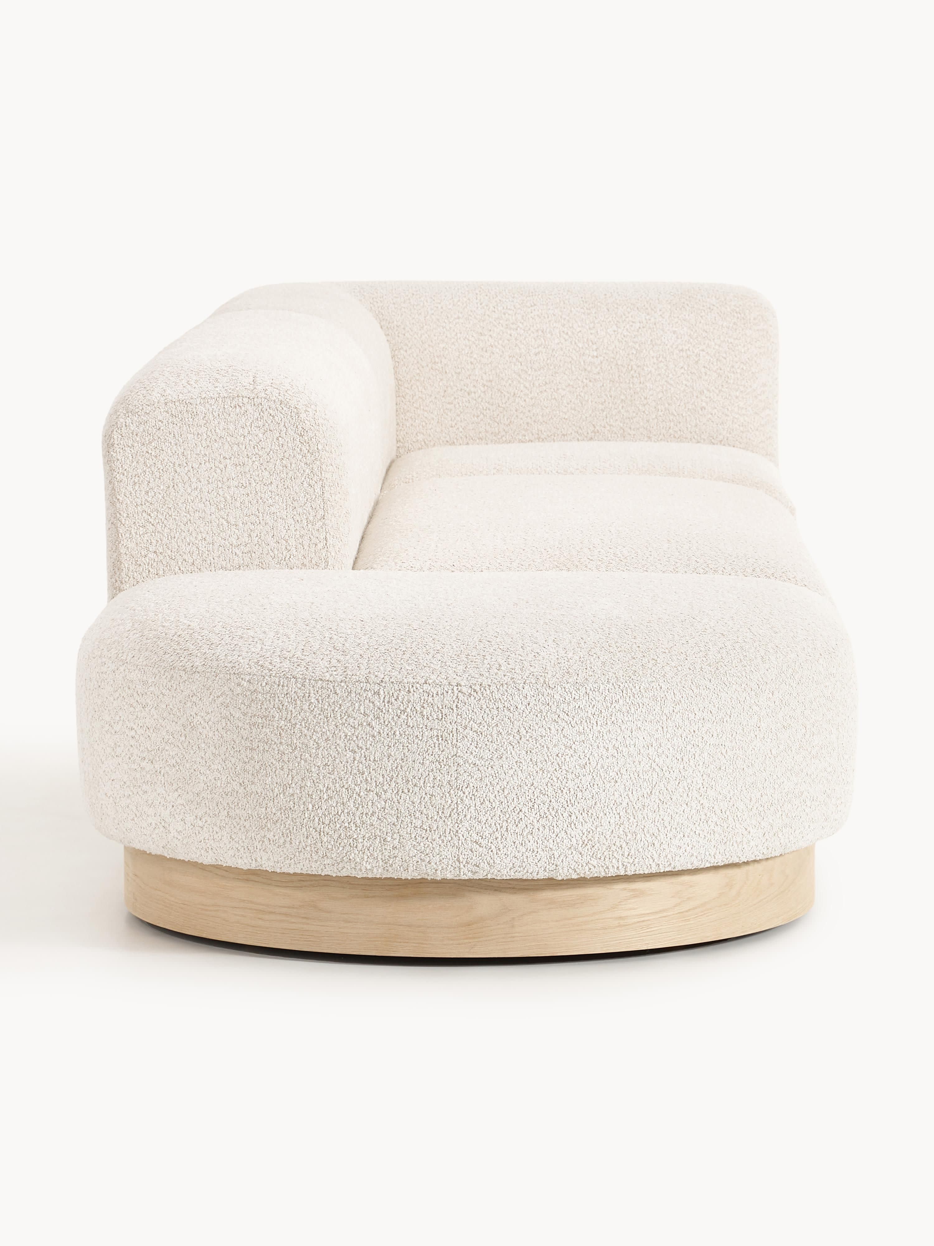 Modulare Ottomane Natalie aus Teddy-Bouclé mit Hocker (links/rechts)