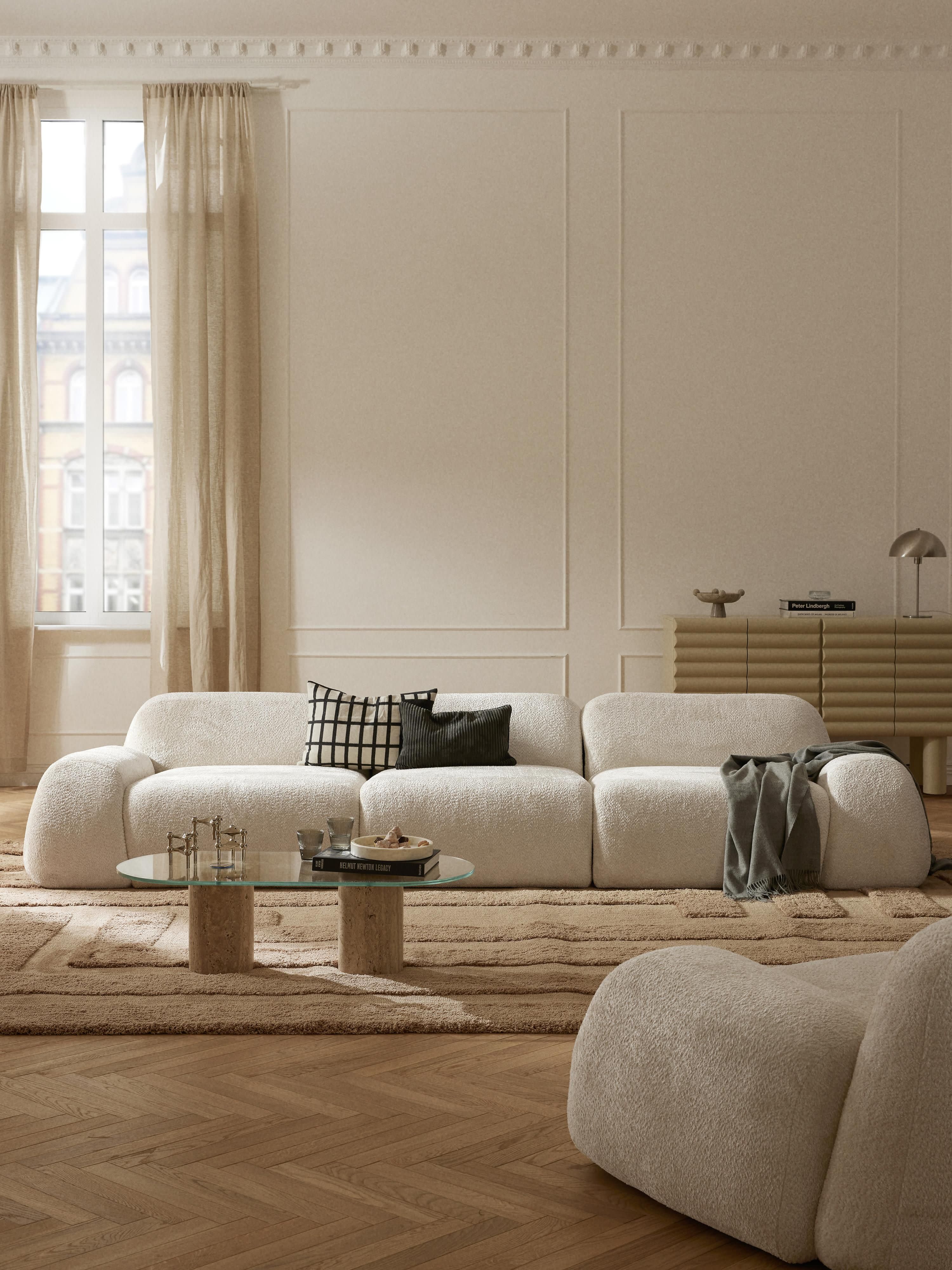 Modulares Teddy-Bouclé-Sofa Wolke (4-Sitzer)