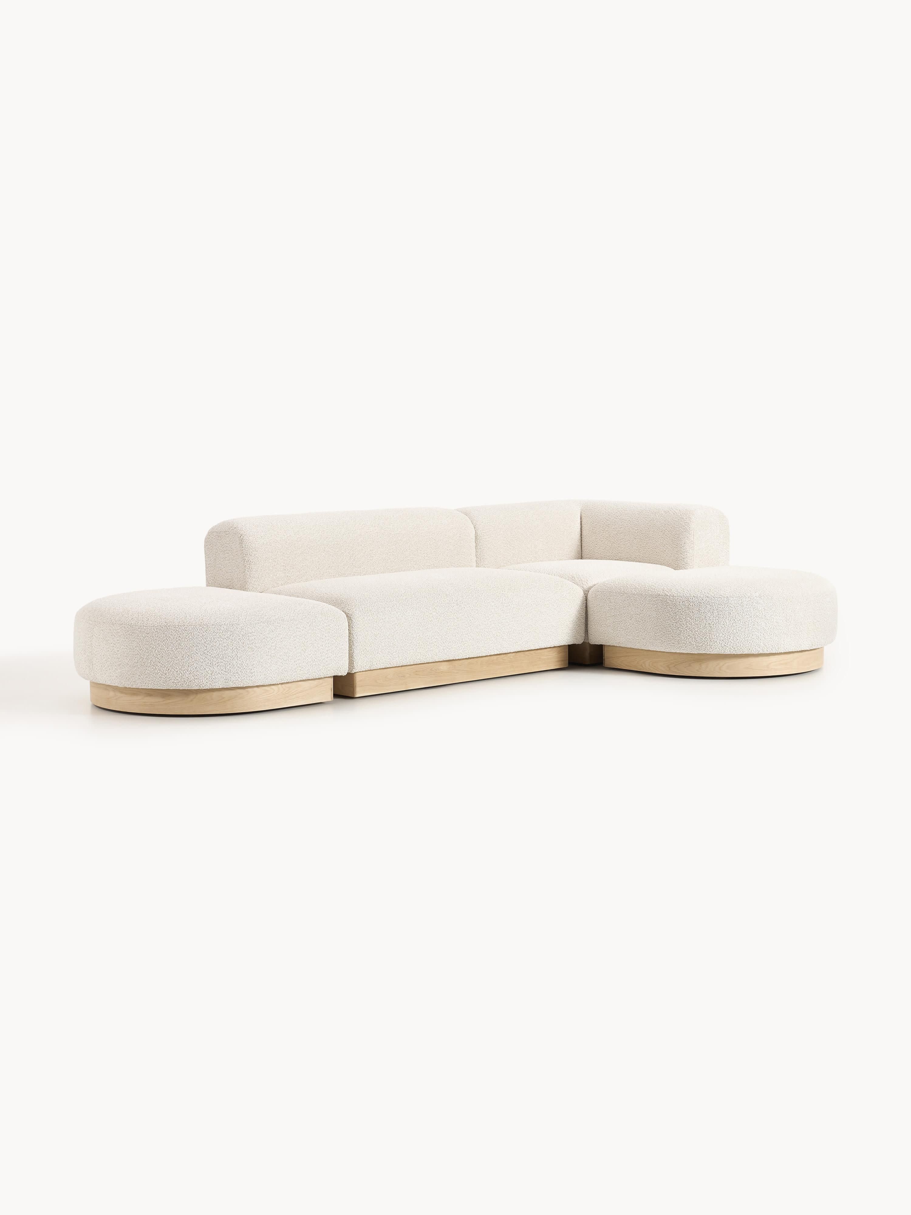 Modulares Ecksofa Natalie aus Teddy-Bouclé