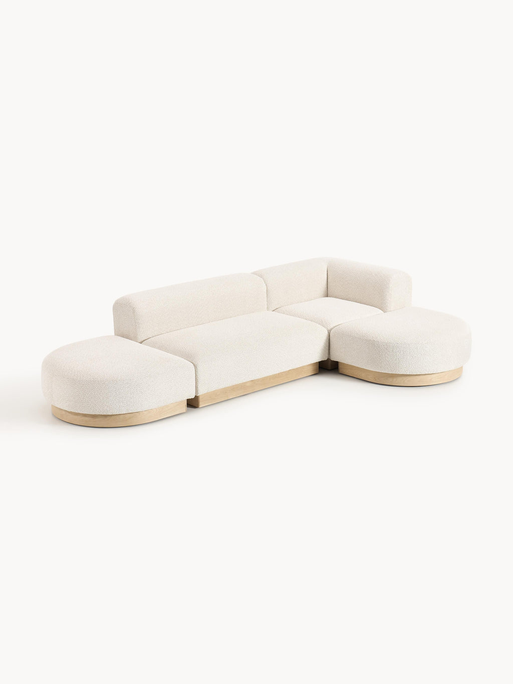 Modulares Ecksofa Natalie aus Teddy-Bouclé
