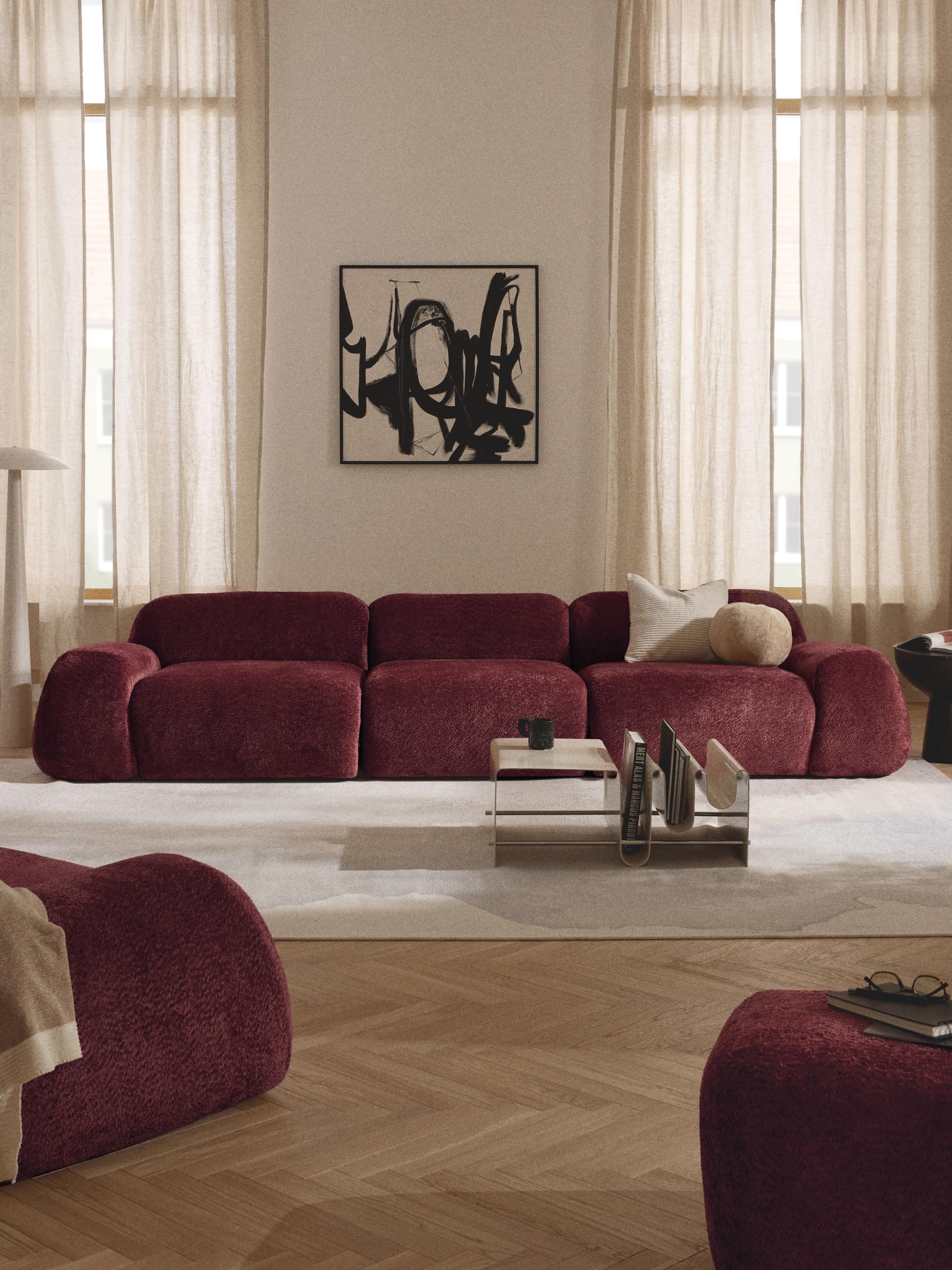 Modulares Teddy-Bouclé-Sofa Wolke (4-Sitzer)