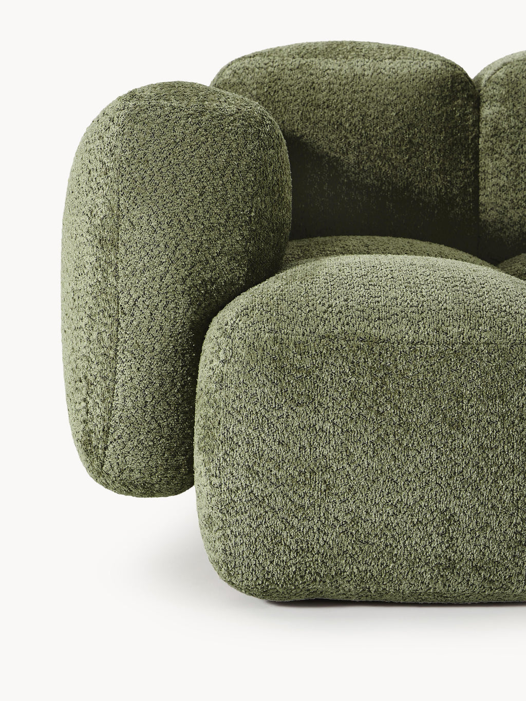 Modulares Sofa Tayla (3-Sitzer) aus Teddy-Bouclé