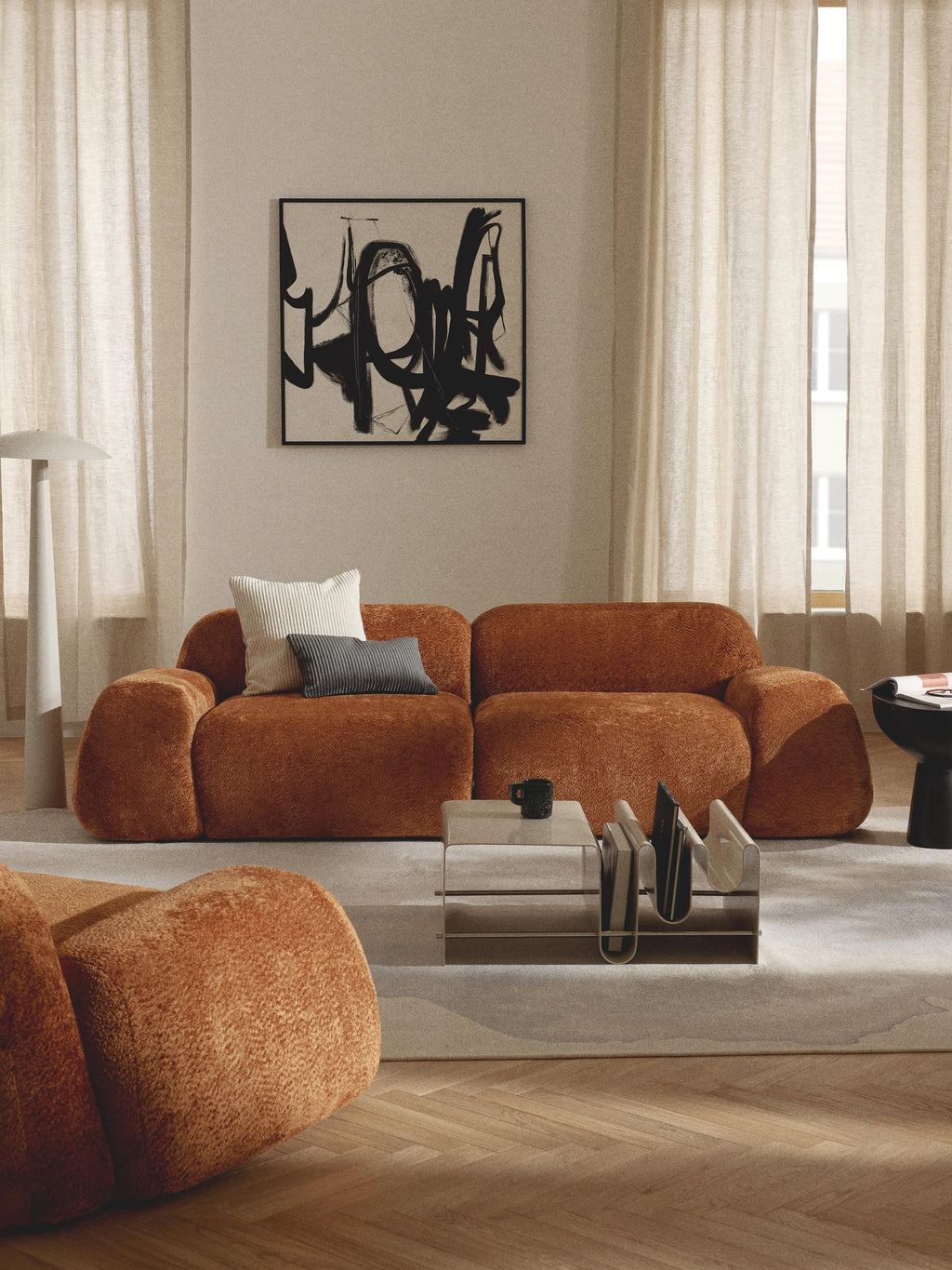 Modulares Teddy-Bouclé-Sofa Wolke (3-Sitzer)